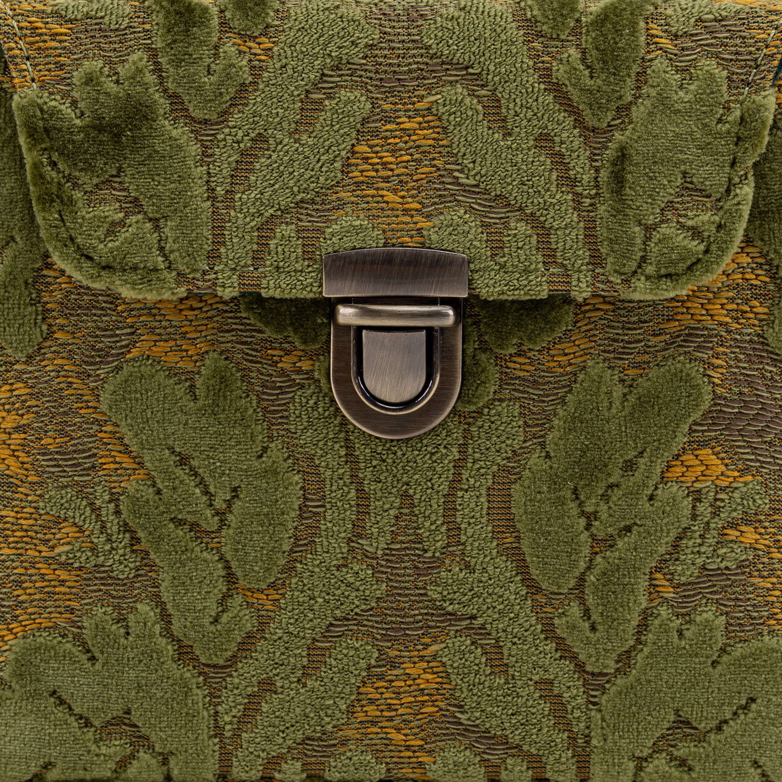 Burnout Velvet Fern Green Emma Small  Train Case Crossbody detail