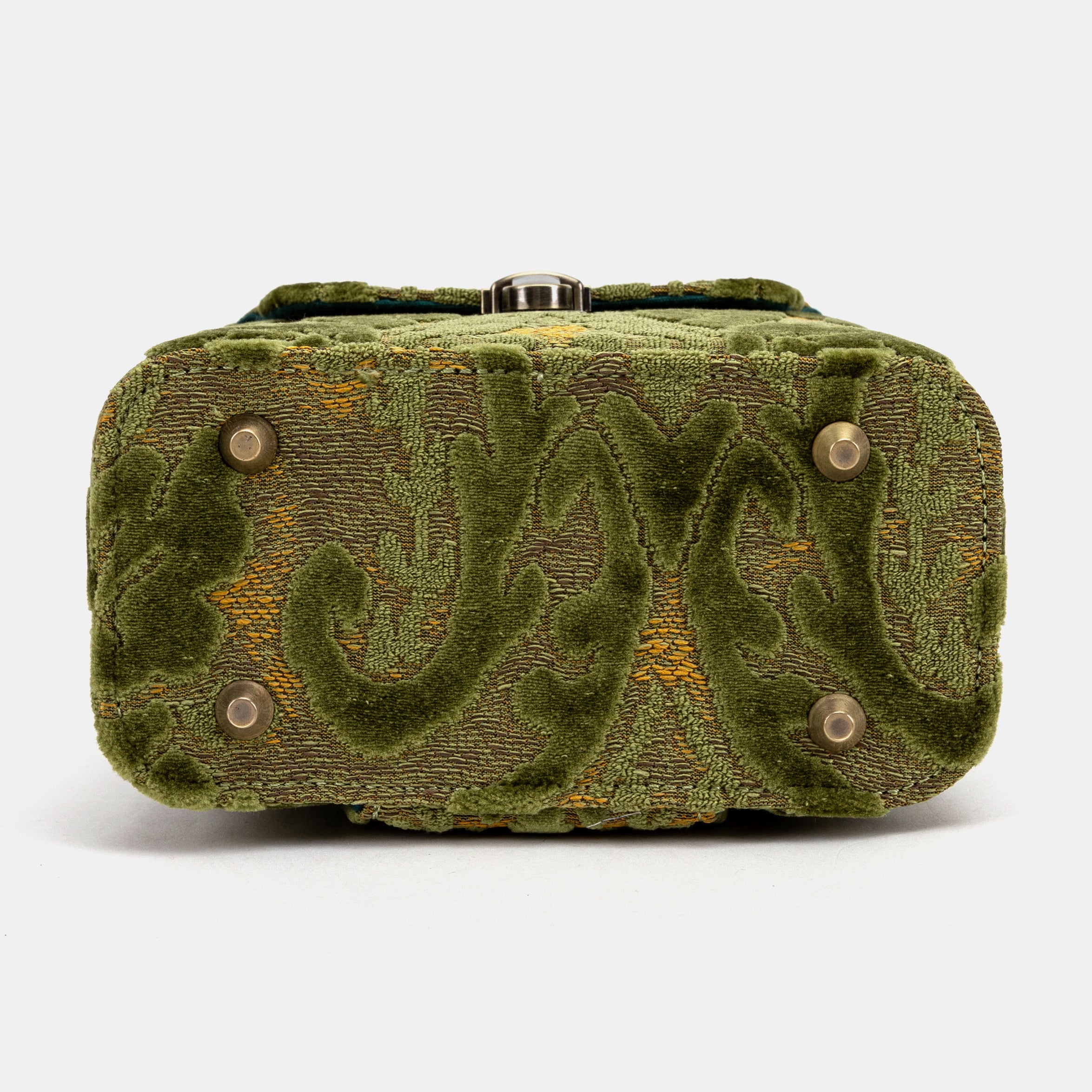 Burnout Velvet Fern Green Emma Small Train Case Crossbody bottom