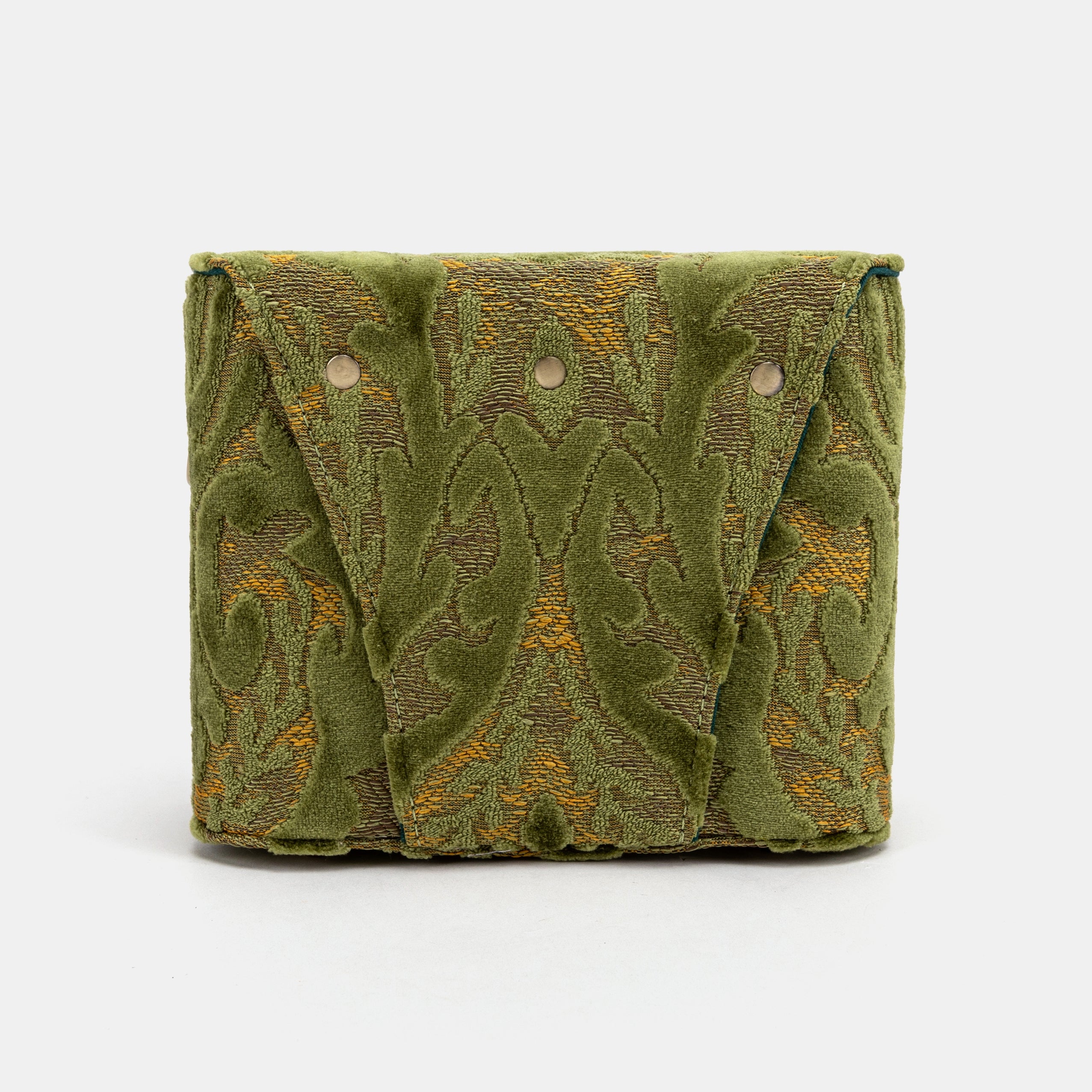 Burnout Velvet Fern Green Emma Small Train Case Crossbody back