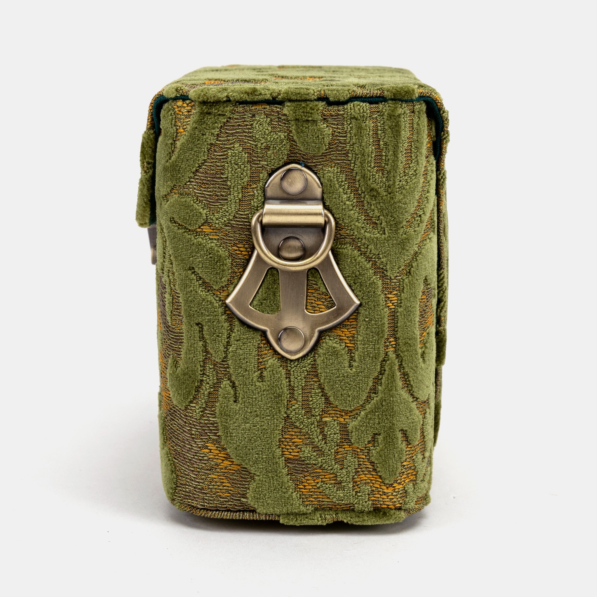 Burnout Velvet Fern Green Emma Small Train Case Crossbody side