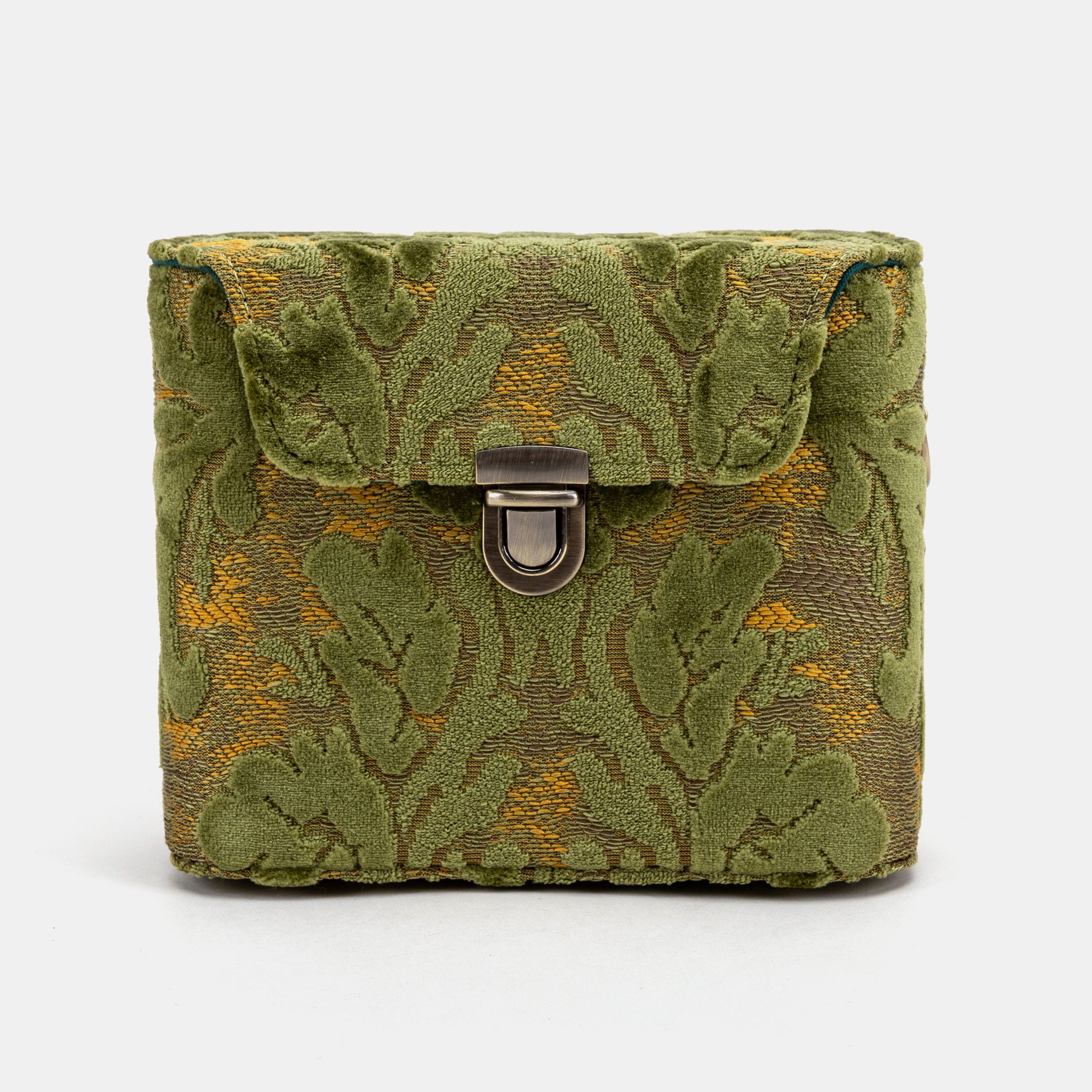 Burnout Velvet Fern Green Emma Small Train Case Crossbody primary