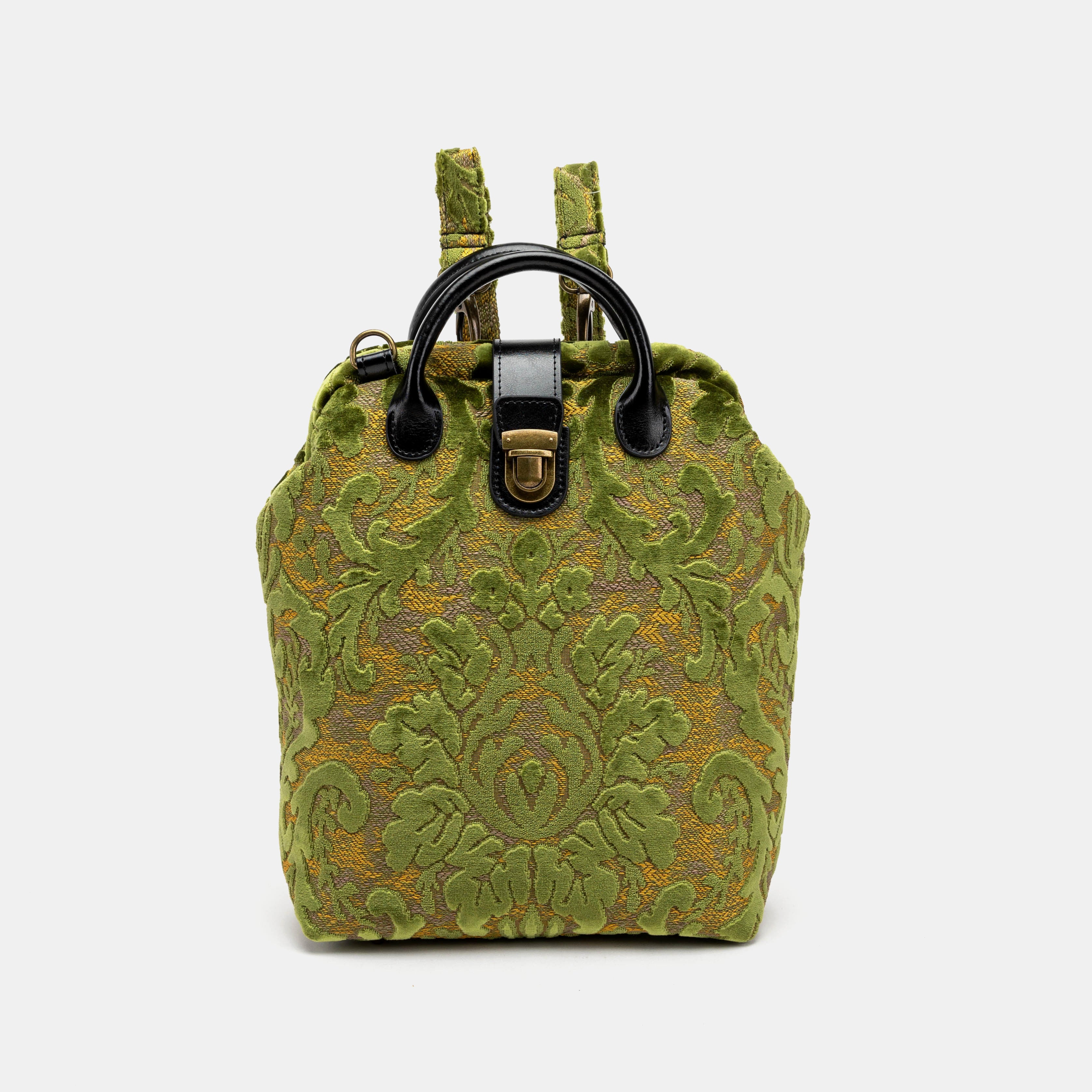 Burnout Velvet Fern Green Everyday Backpack of America with shoulder strap