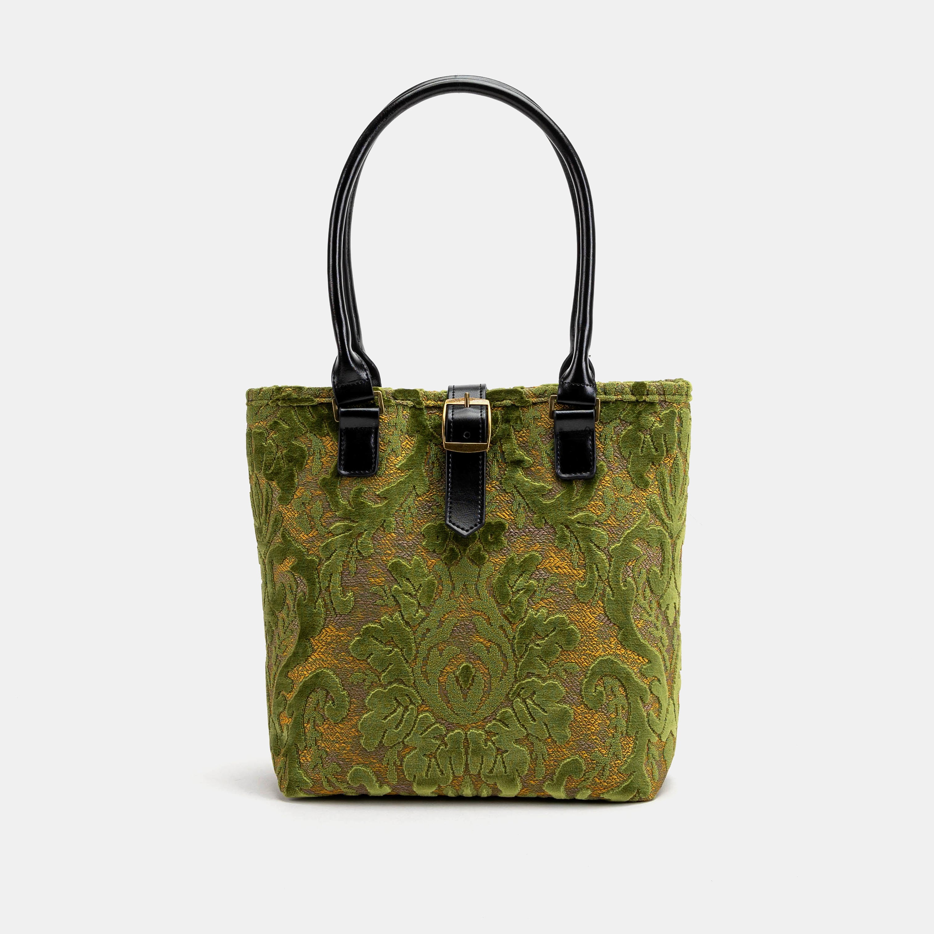 Burnout Velvet Fern Green Everyday Tote Bag Carpetbag of America main