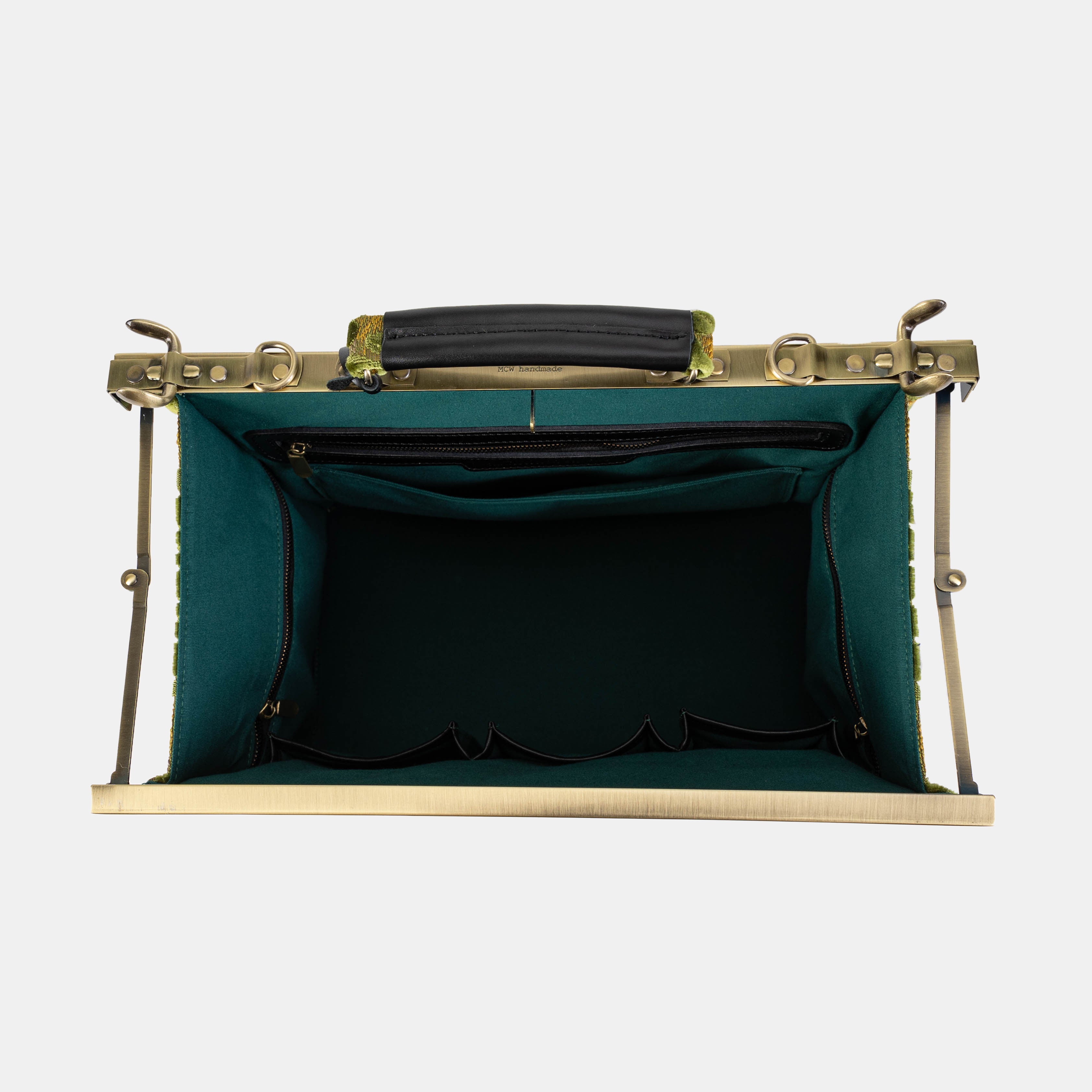 Burnout Velvet Fern Green Genevieve Carpet Gladstone Bag of America inside