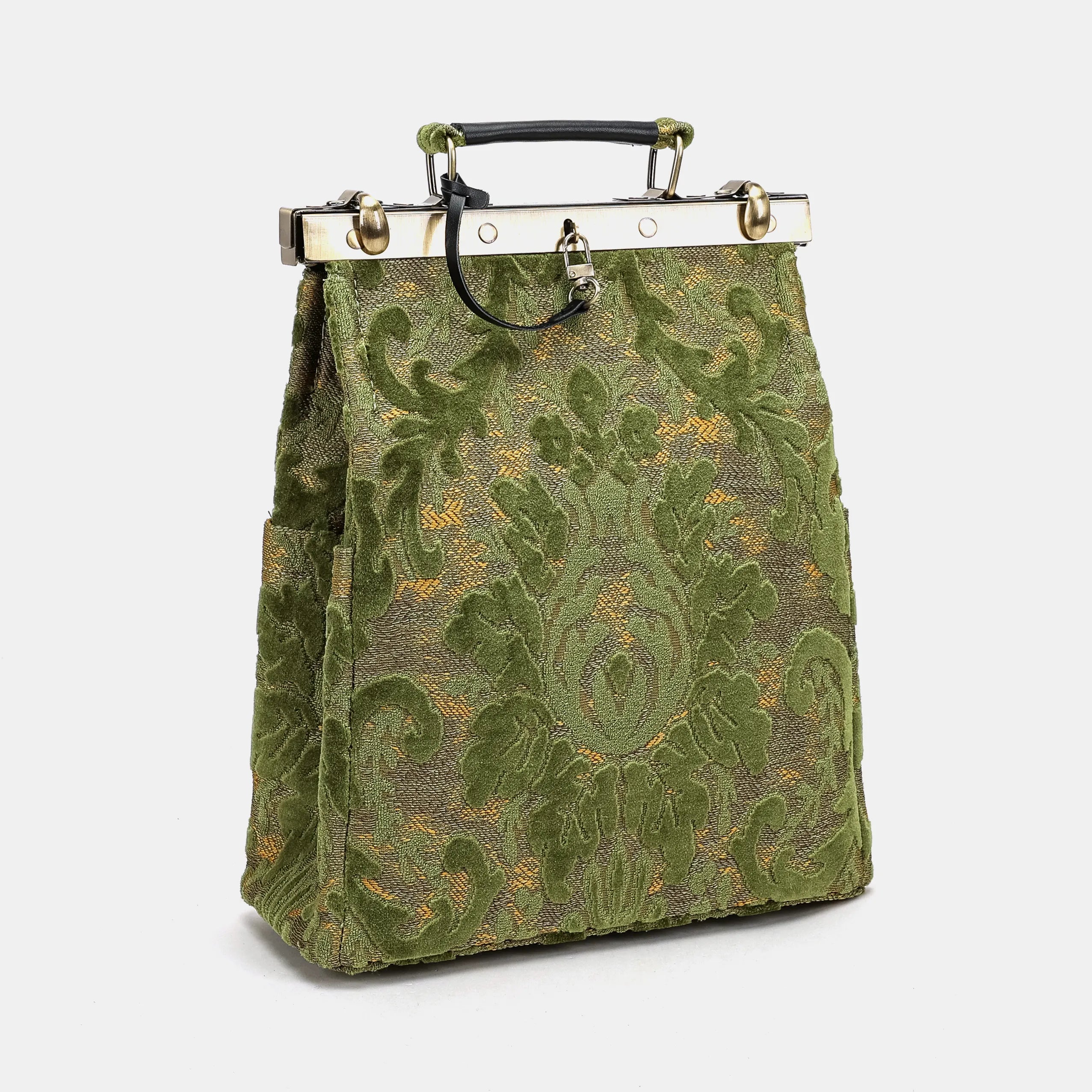 Burnout Velvet Fern Green Helena Carpet Gladstone Backpack of America side
