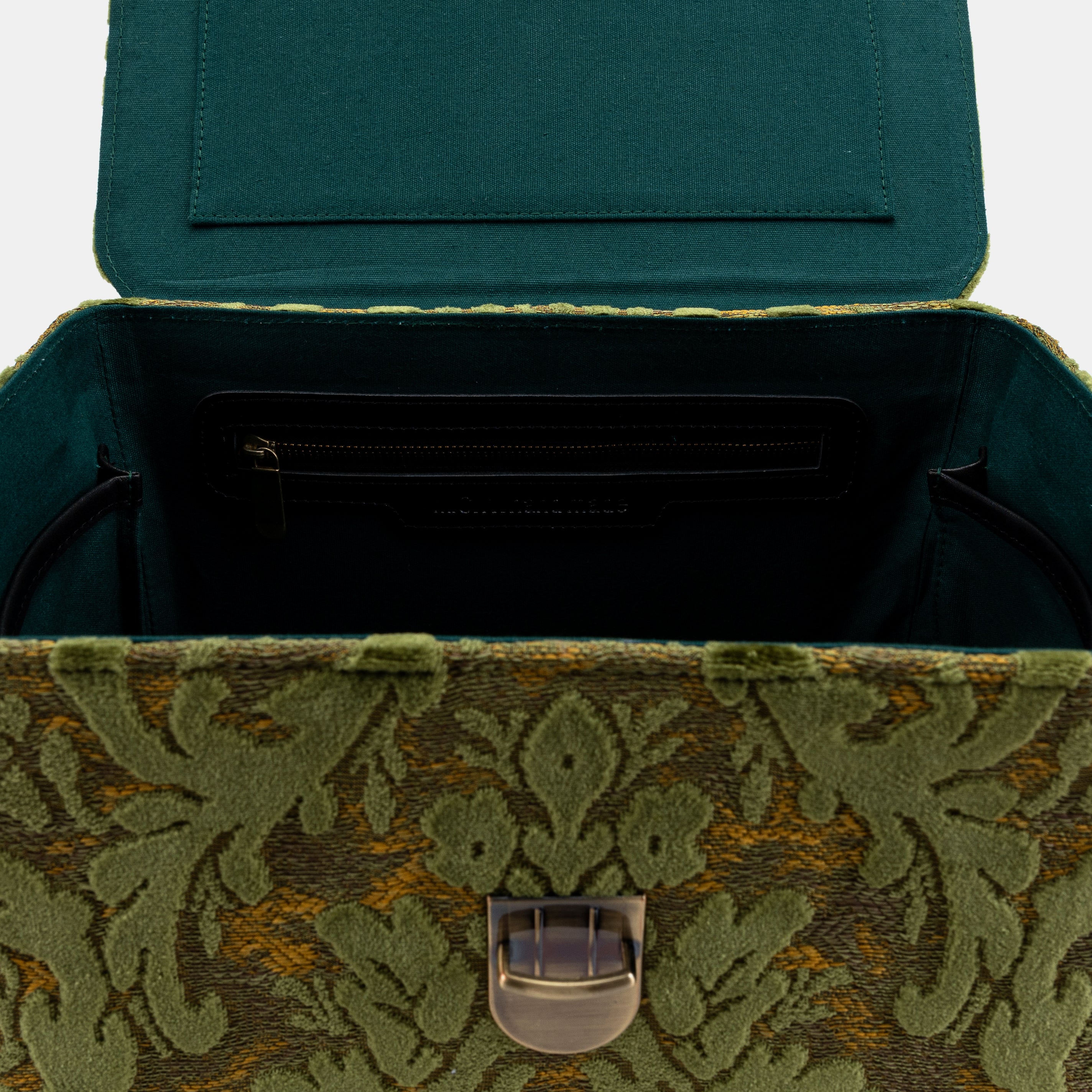 Burnout Velvet Fern Green Josephine Large Train Case open
