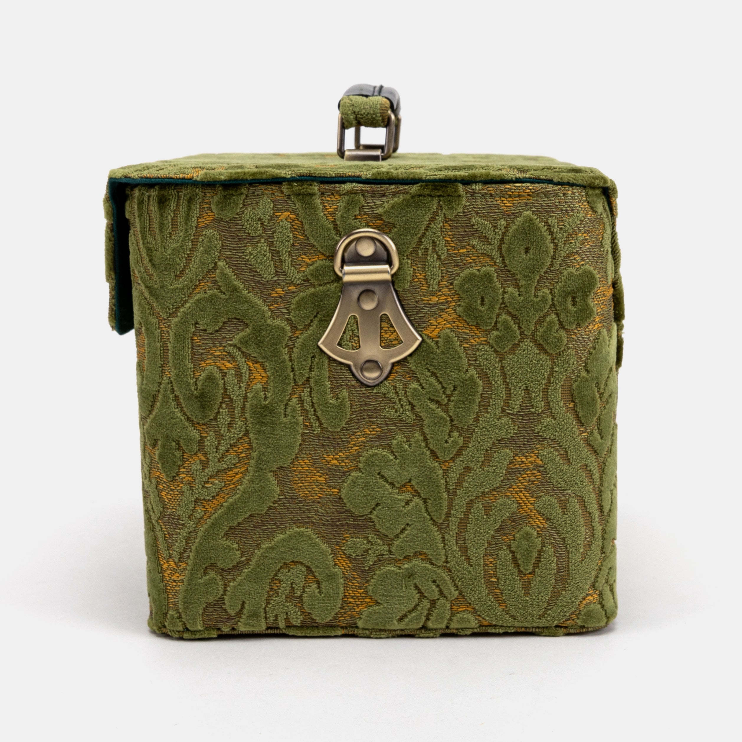 Burnout Velvet Fern Green Josephine Large Train Case left