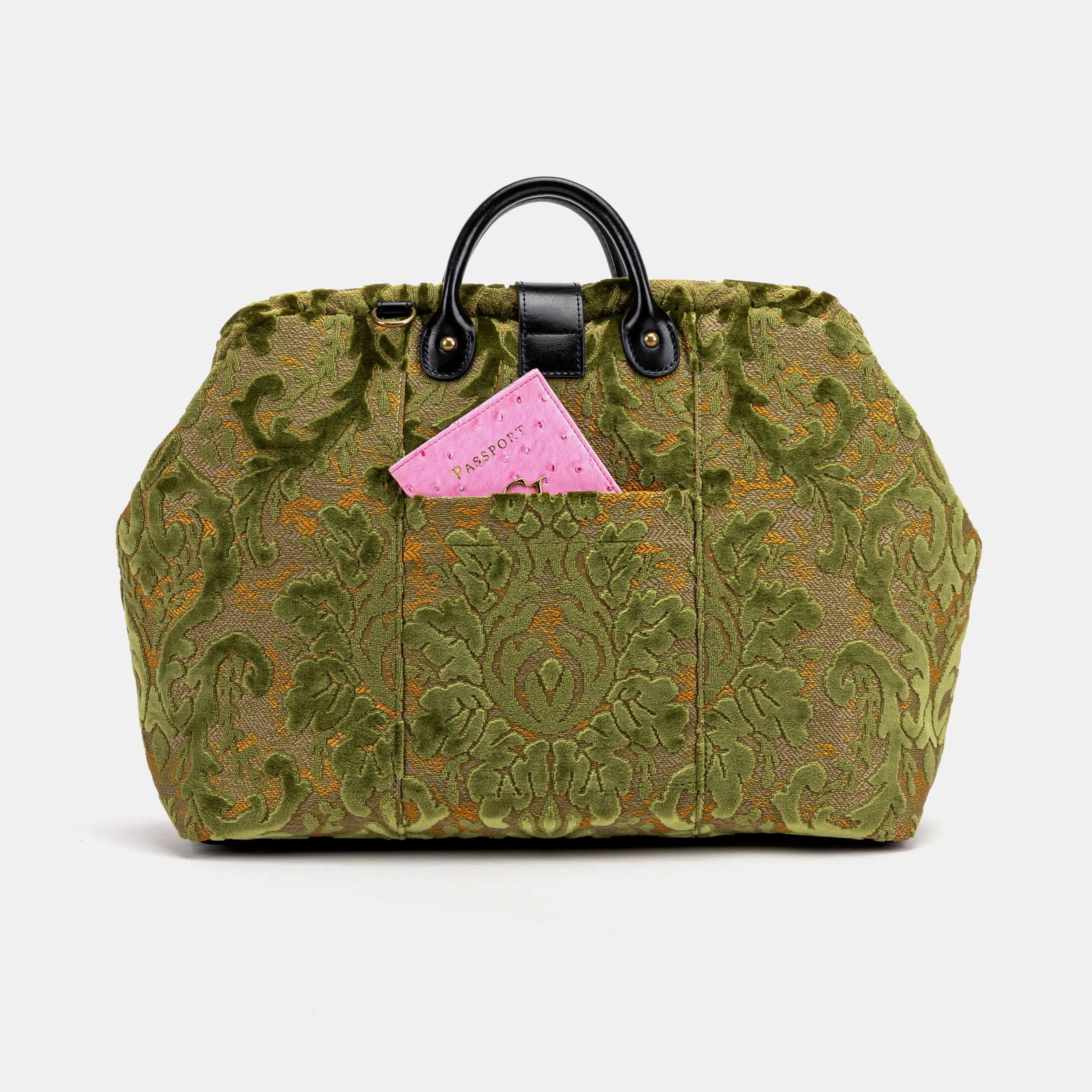 Burnout Velvet Fern Green Laptop Work Bag of America back