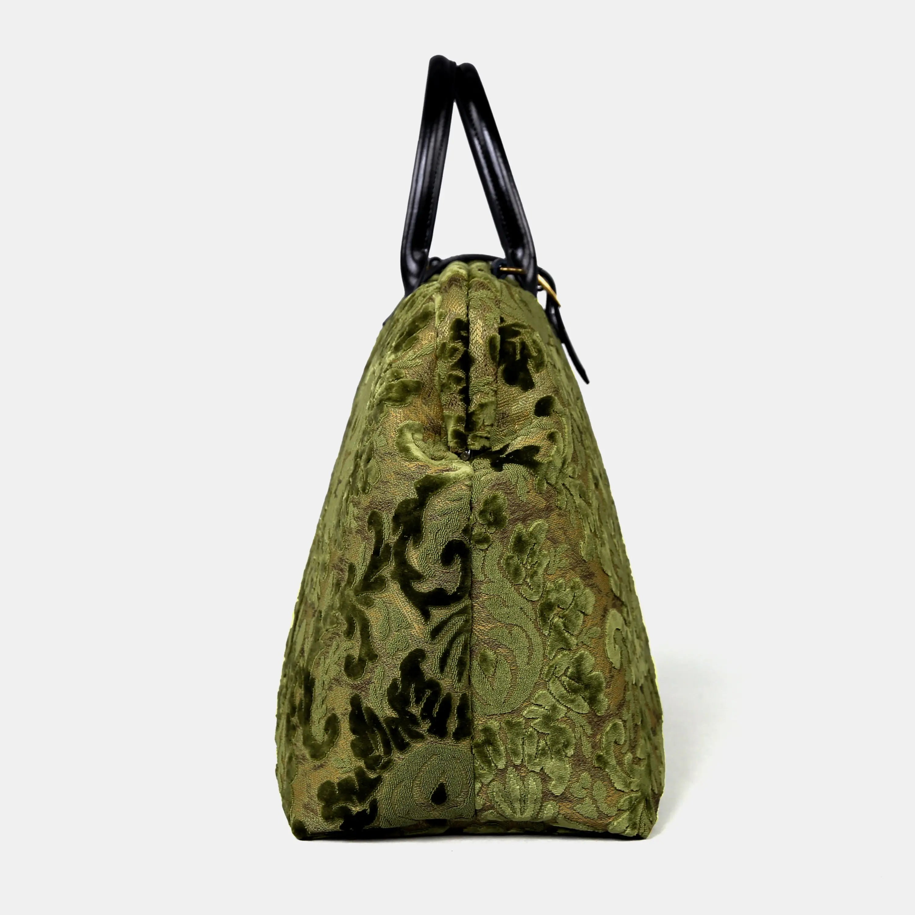 Burnout Velvet Fern Green Mary Poppins Weekender Carpetbag of America side