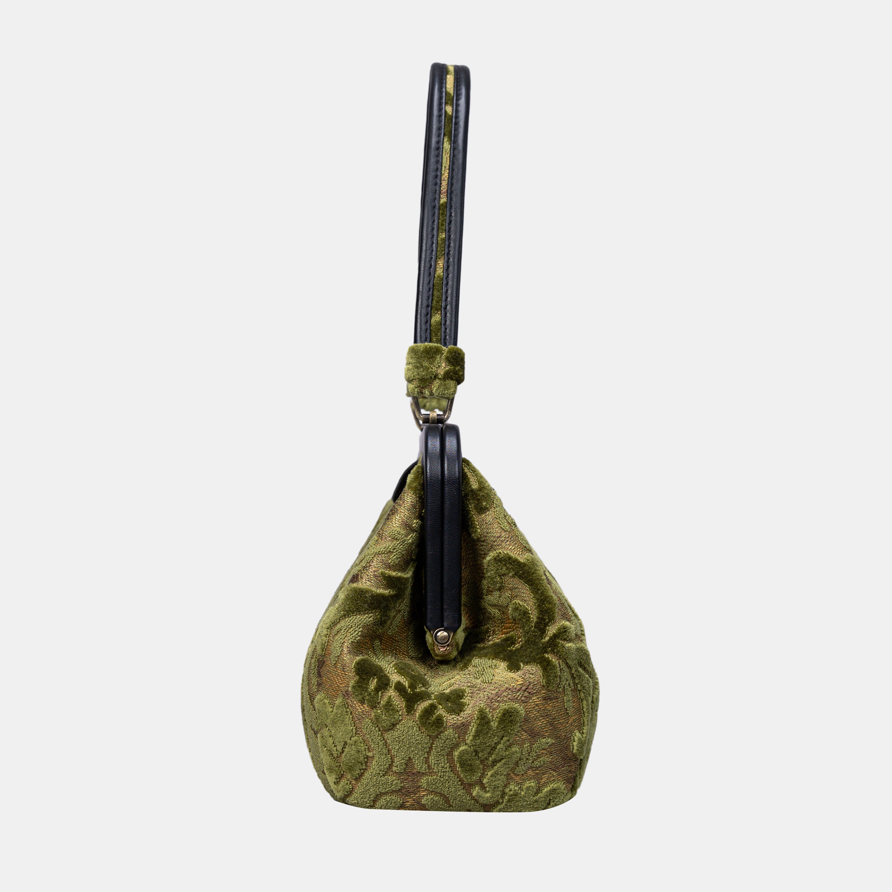 Burnout Velvet Fern Green Shoulder Bag left
