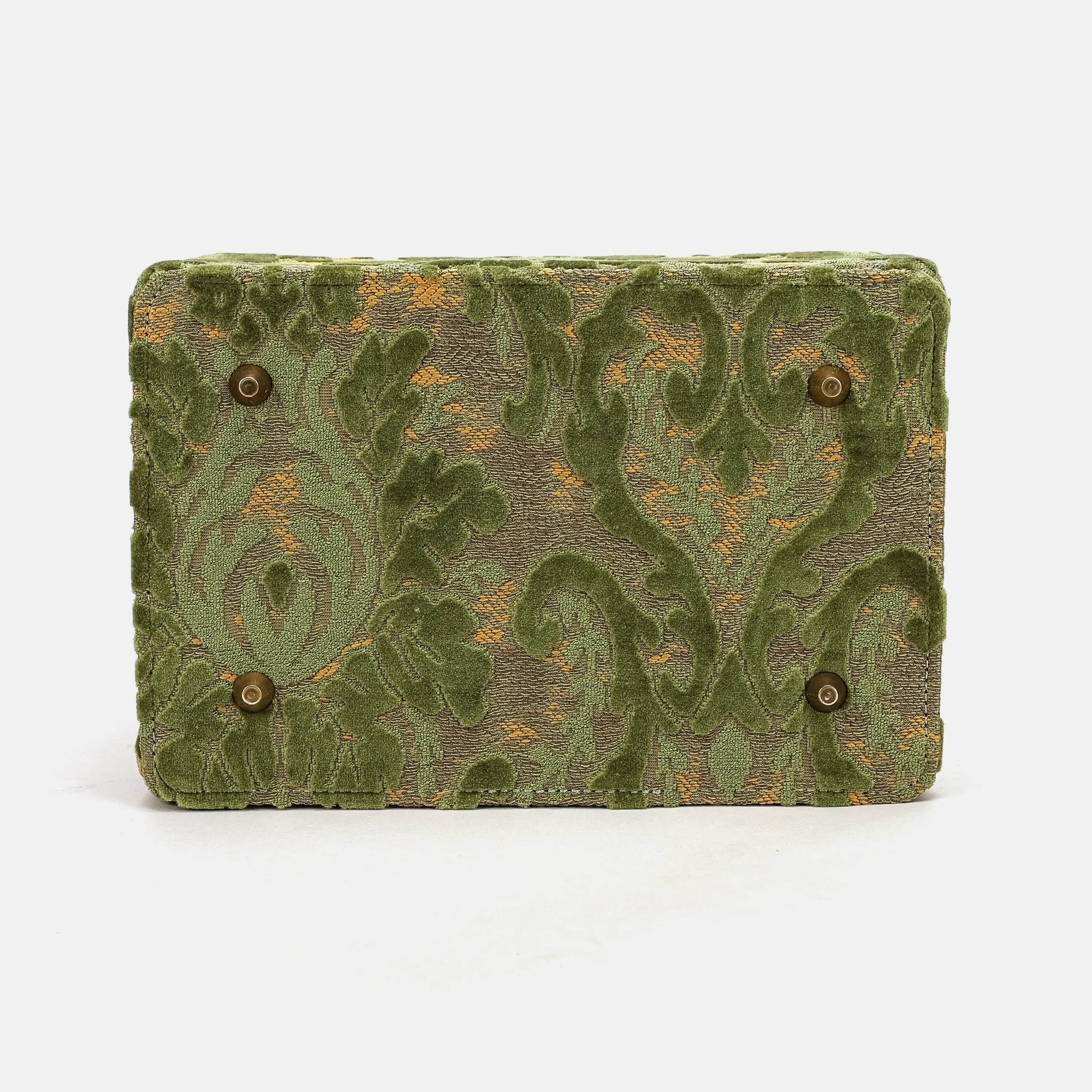 Burnout Velvet Fern Green Vivienne Carpet Purse Gladstone Bag America bottom