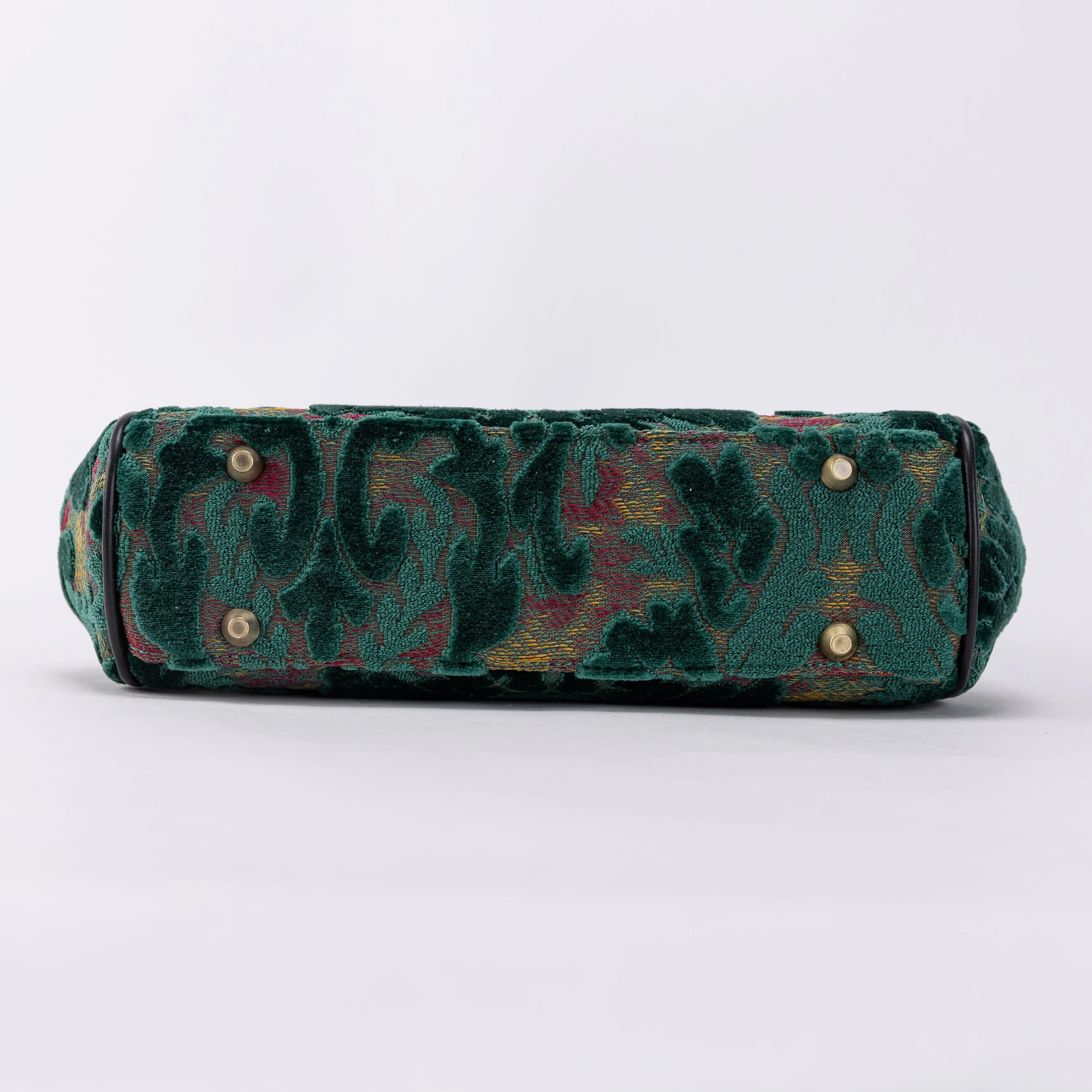Burnout Velvet Jade Green Alma Satchel Carpet Bag of America bottom