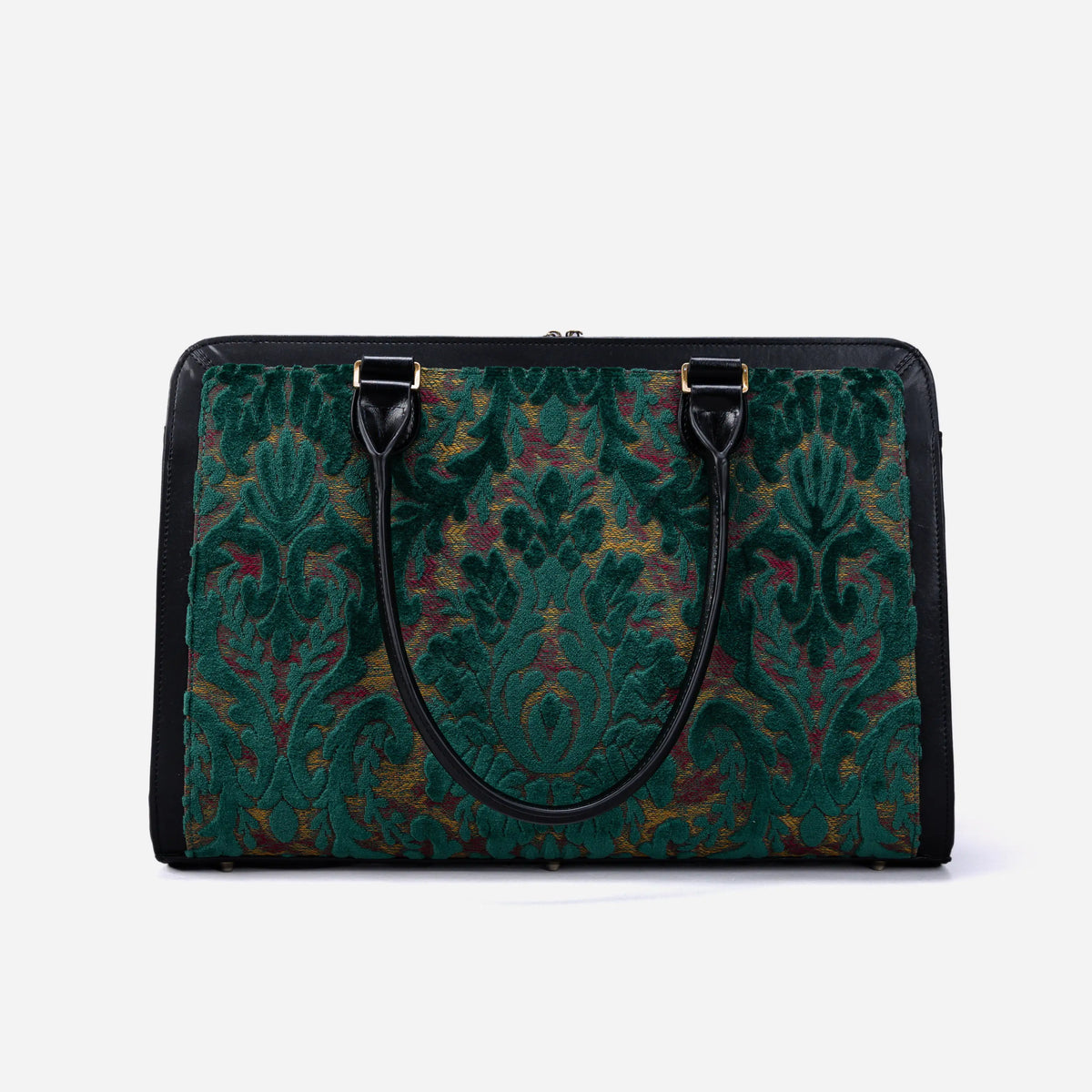 Burnout Velvet Jade Green Business Tote of America back