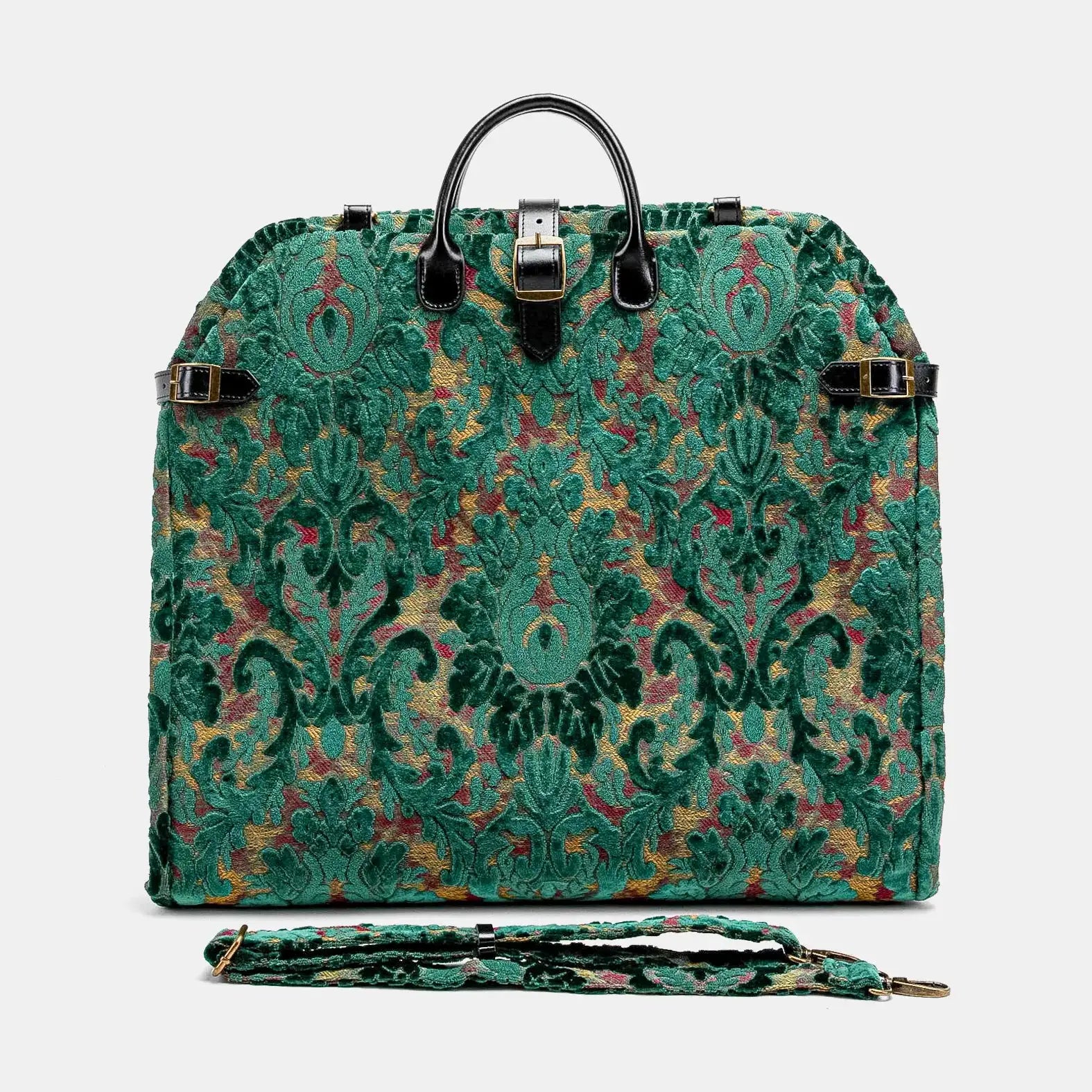 Burnout Velvet Jade Green Carpet Garment Bag Carpetbag of America main