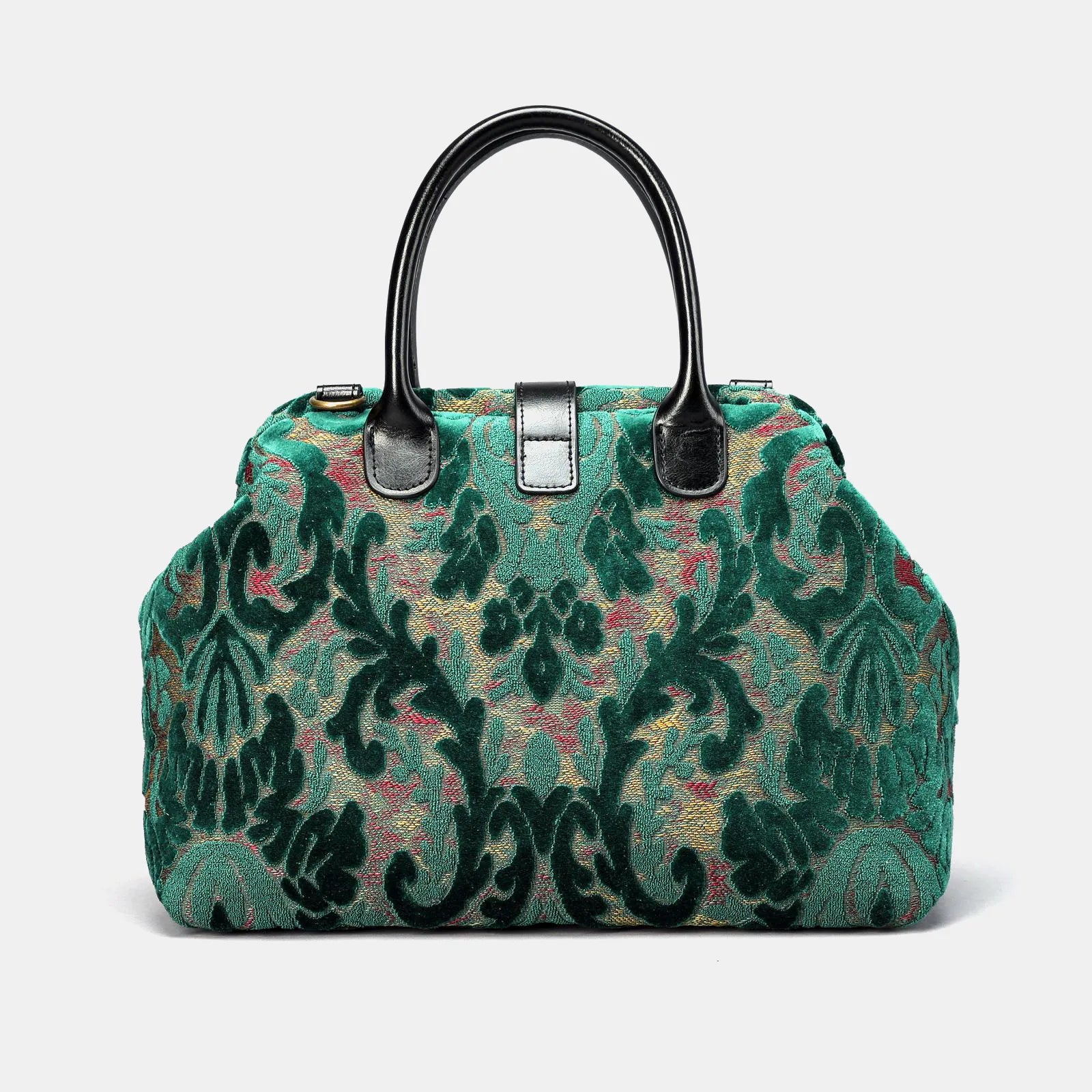 Burnout Velvet Jade Green Carpet Handbag Purse of America back