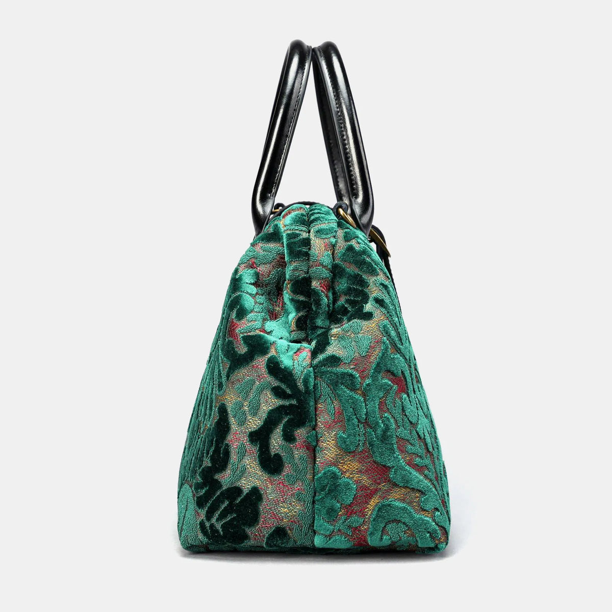 Burnout Velvet Jade Green Carpet Handbag Purse of America side