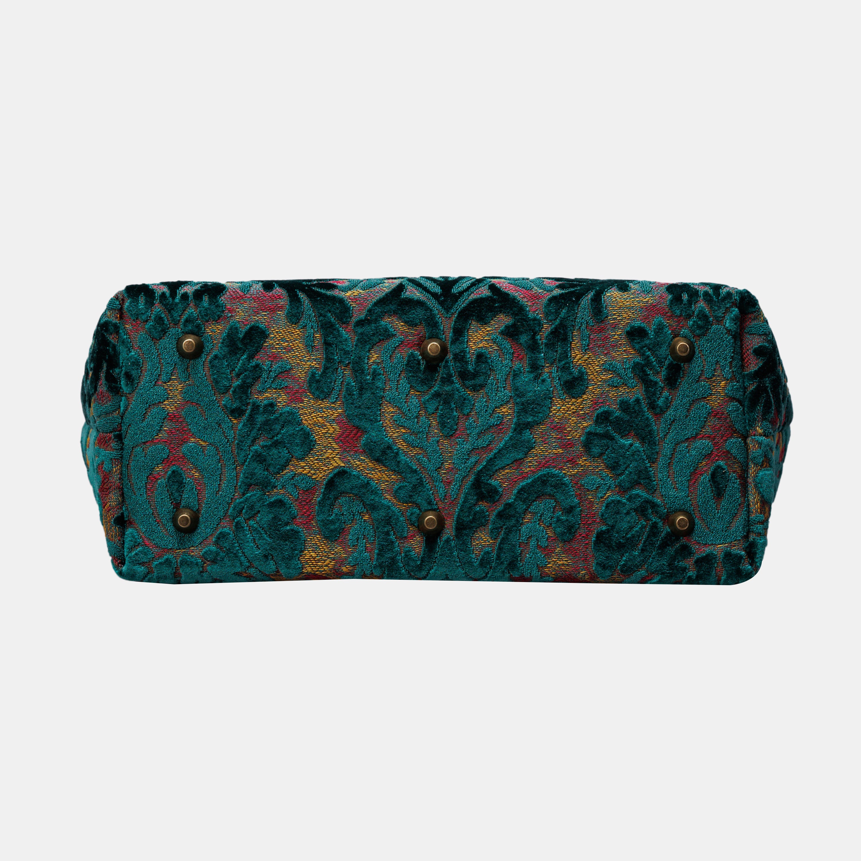 Burnout Velvet Jade Green Carpet Tote Shopper carpet bag of America bottom