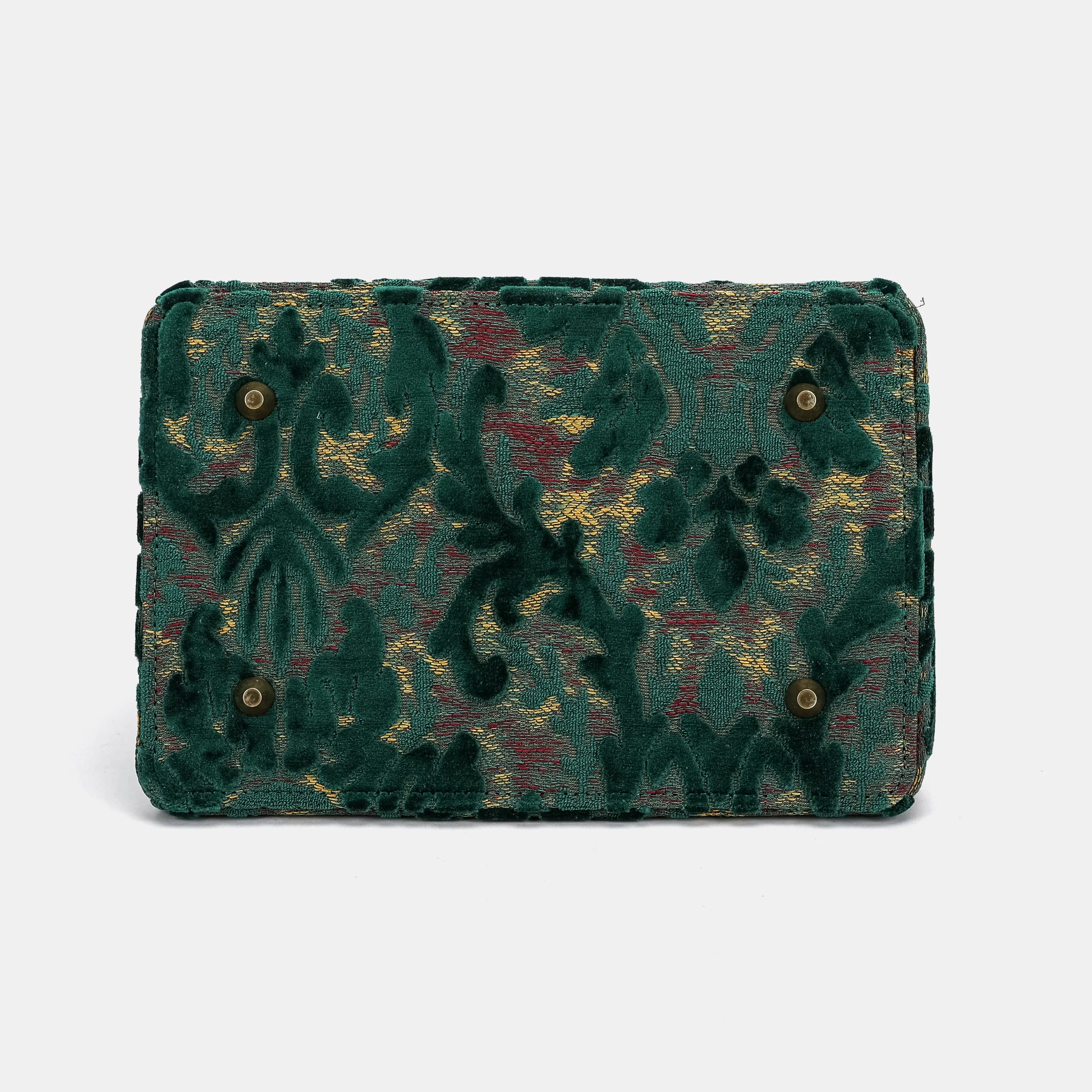Burnout Velvet Jade Green Cecile Carpet Purse Gladstone Bag of America bottom