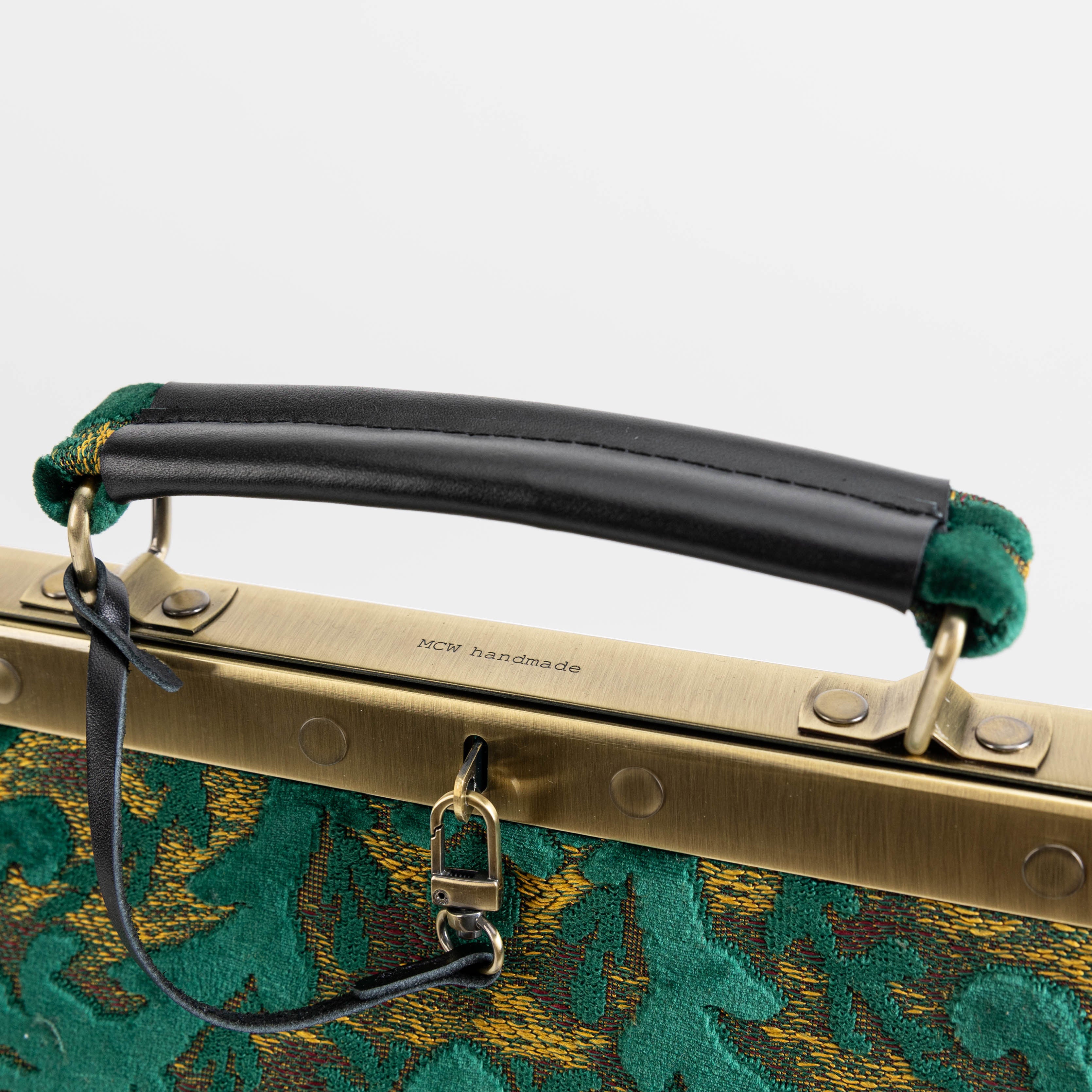 Burnout Velvet Jade Green Celine Carpet Gladstone Bag of America logo