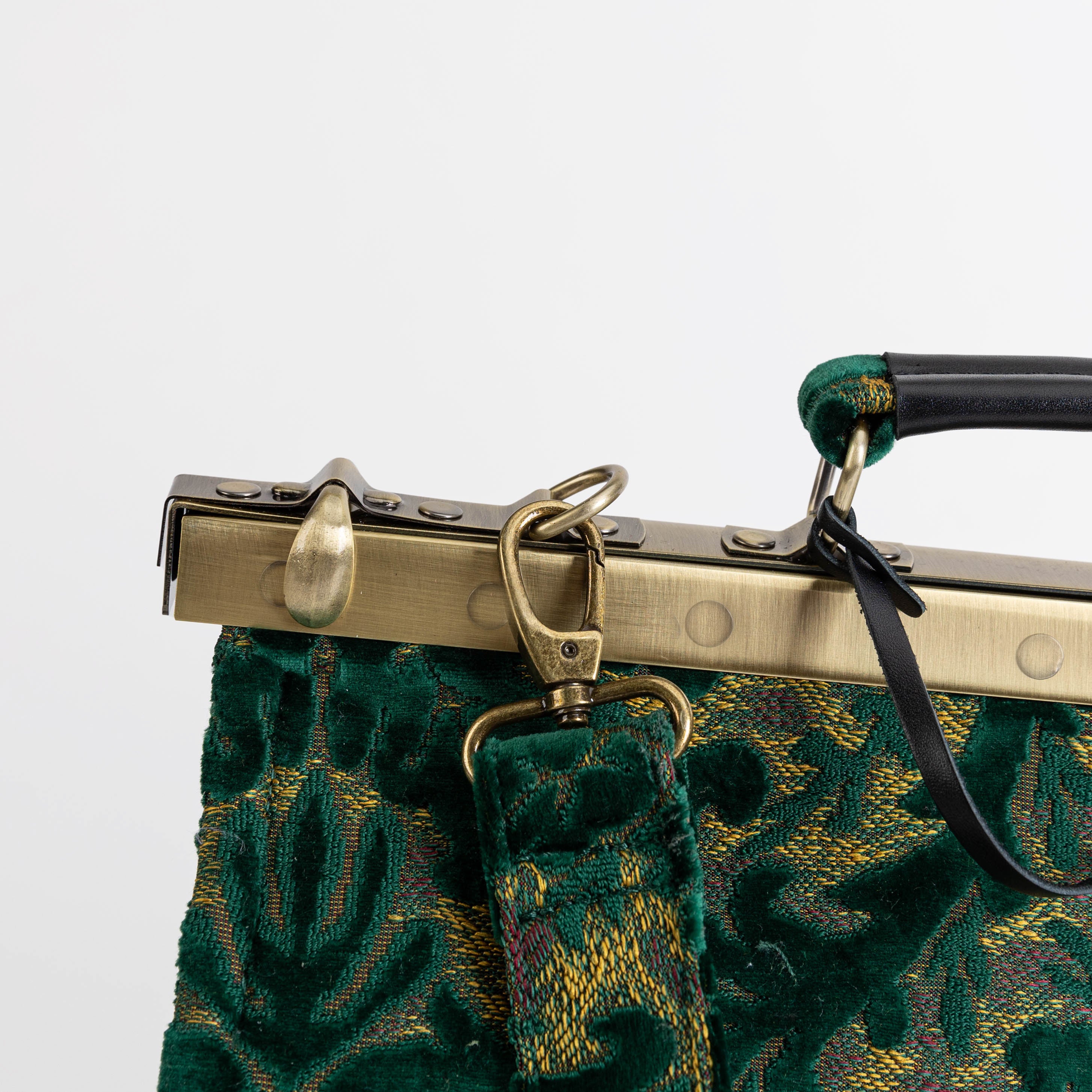 Burnout Velvet Jade Green Celine Carpet Gladstone Bag of America shoulder strap clasp