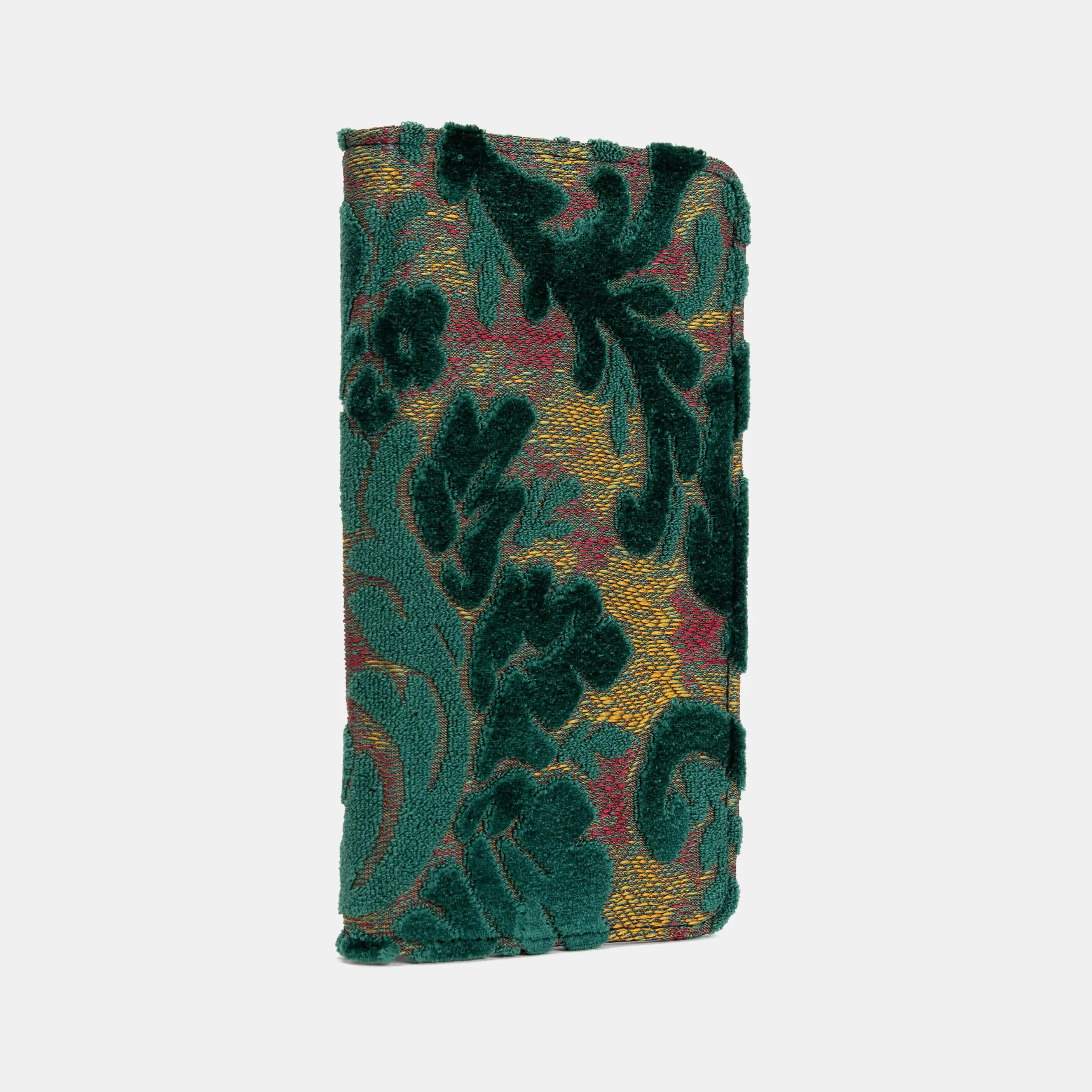 Burnout Velvet Jade Green Checkbook Cover of America right