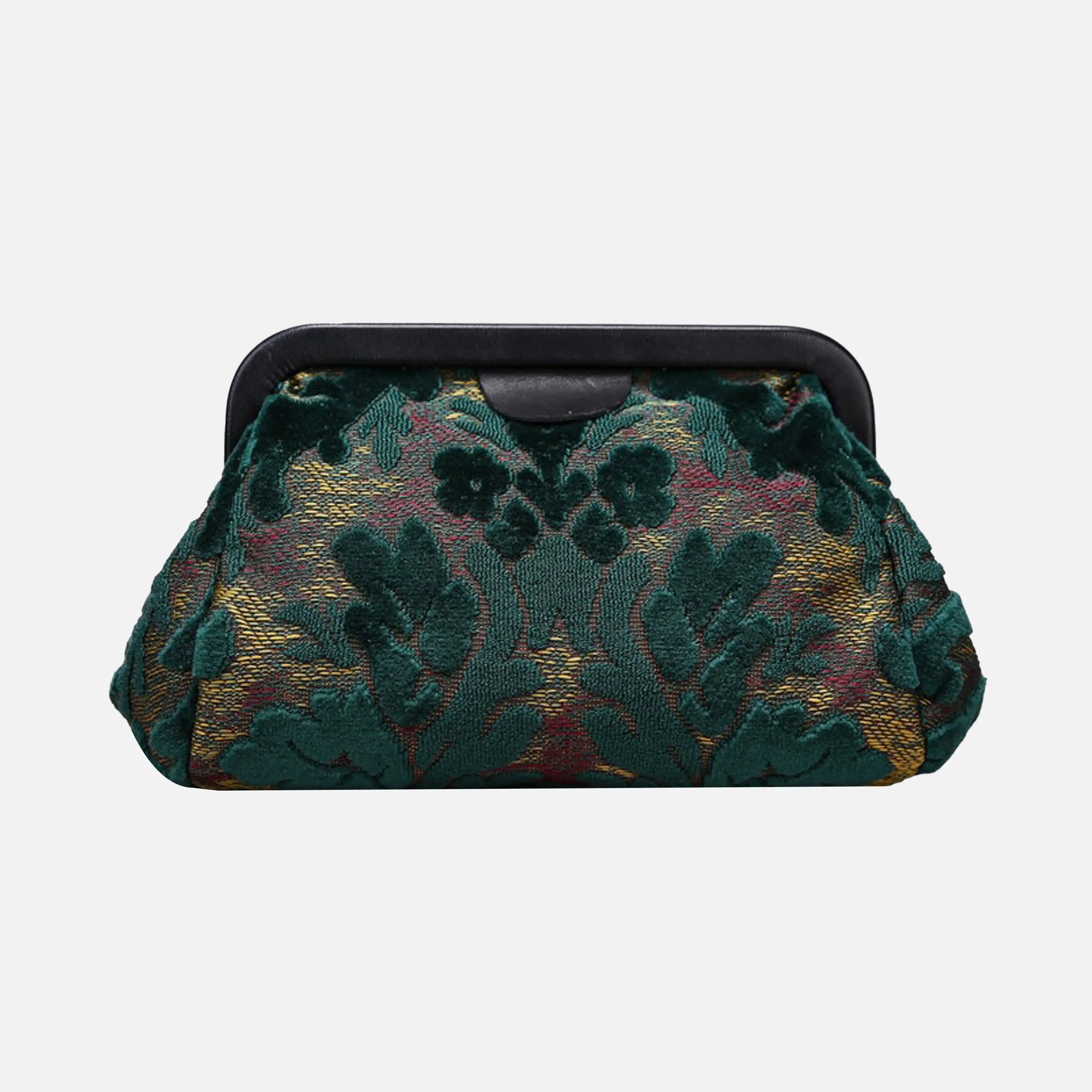 Burnout Velvet Jade Green Evening Bag Clutch carpet bag of America back