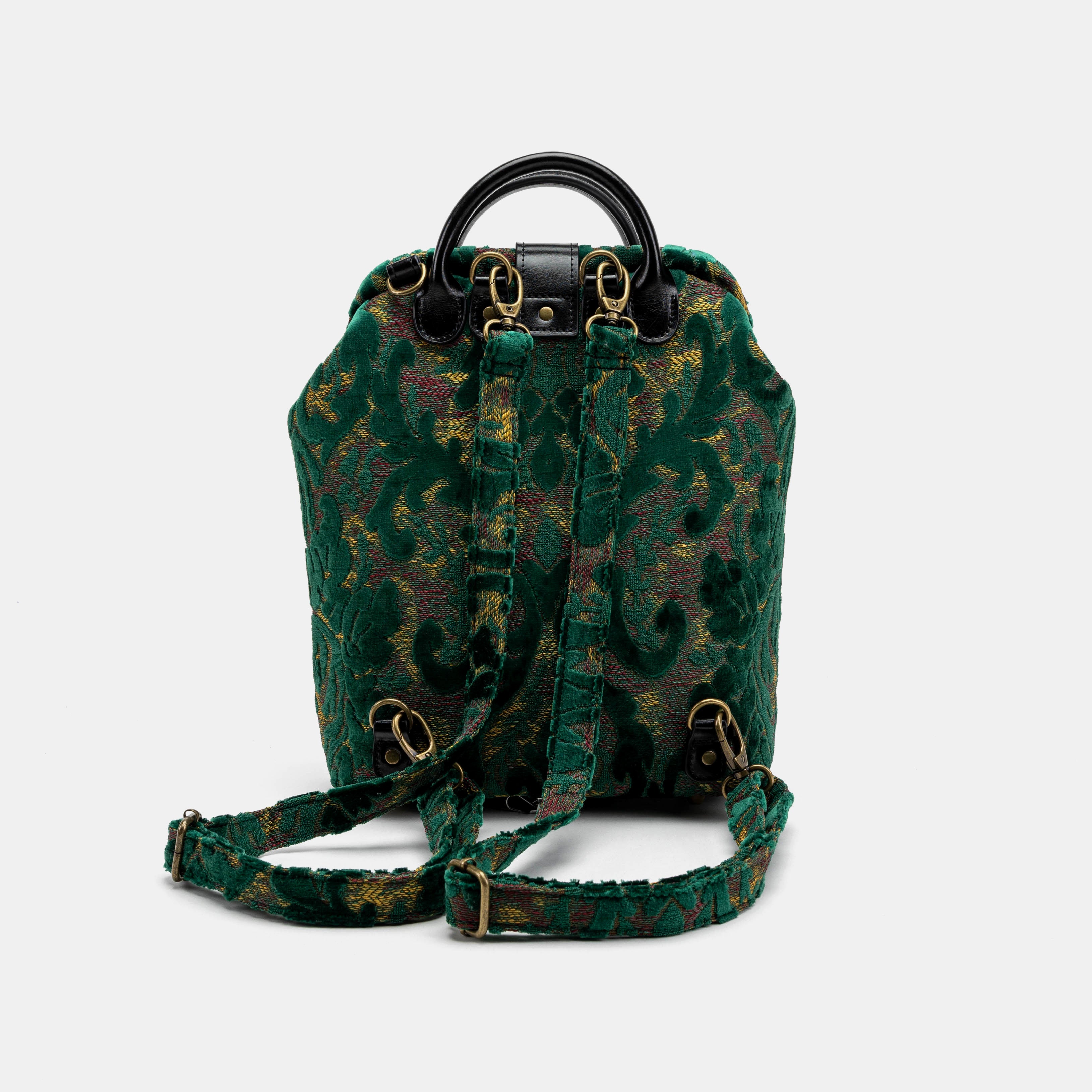 Burnout Velvet Jade Green Everyday Backpack of America back