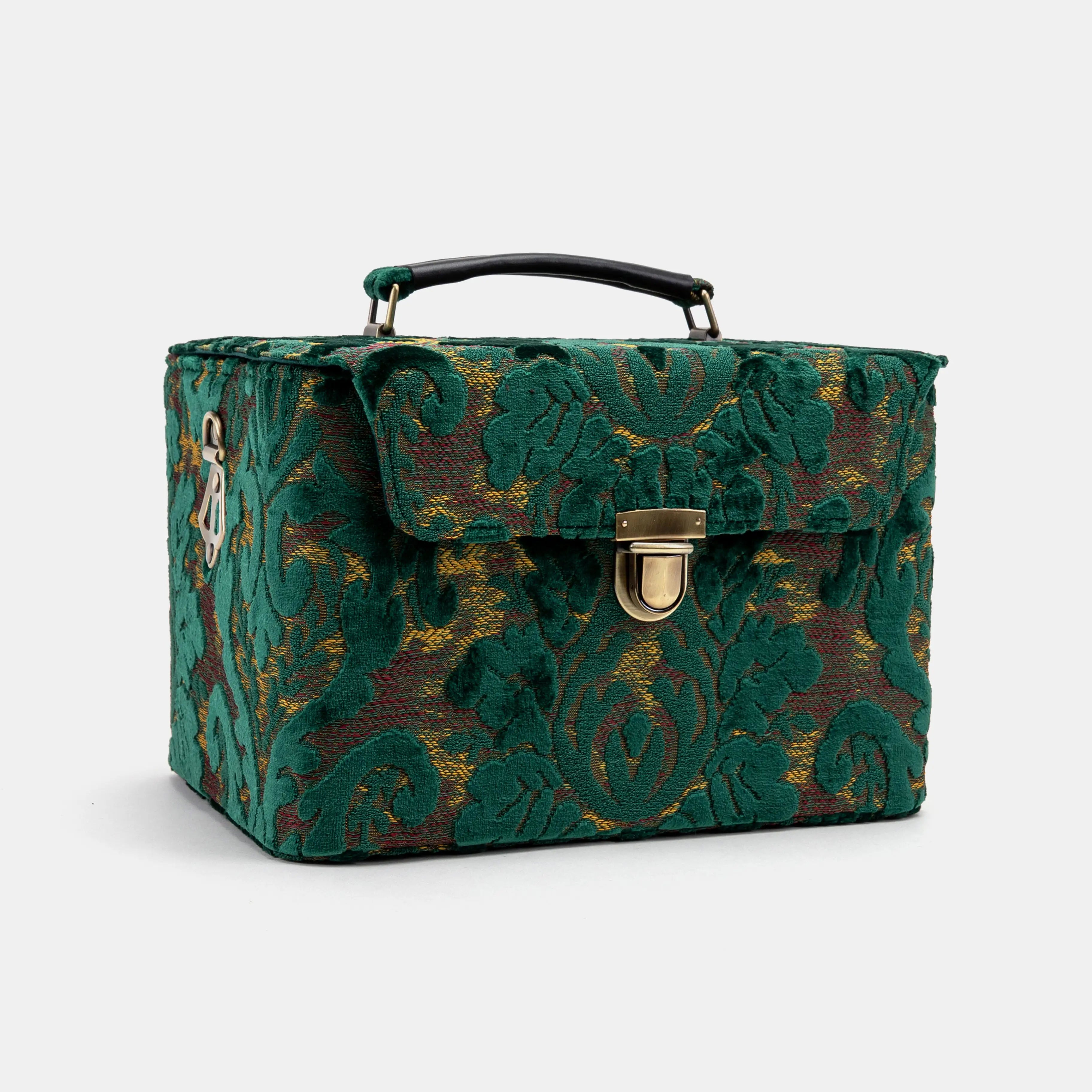 Burnout Velvet Jade Green Josephine Large Train Case of America front side
