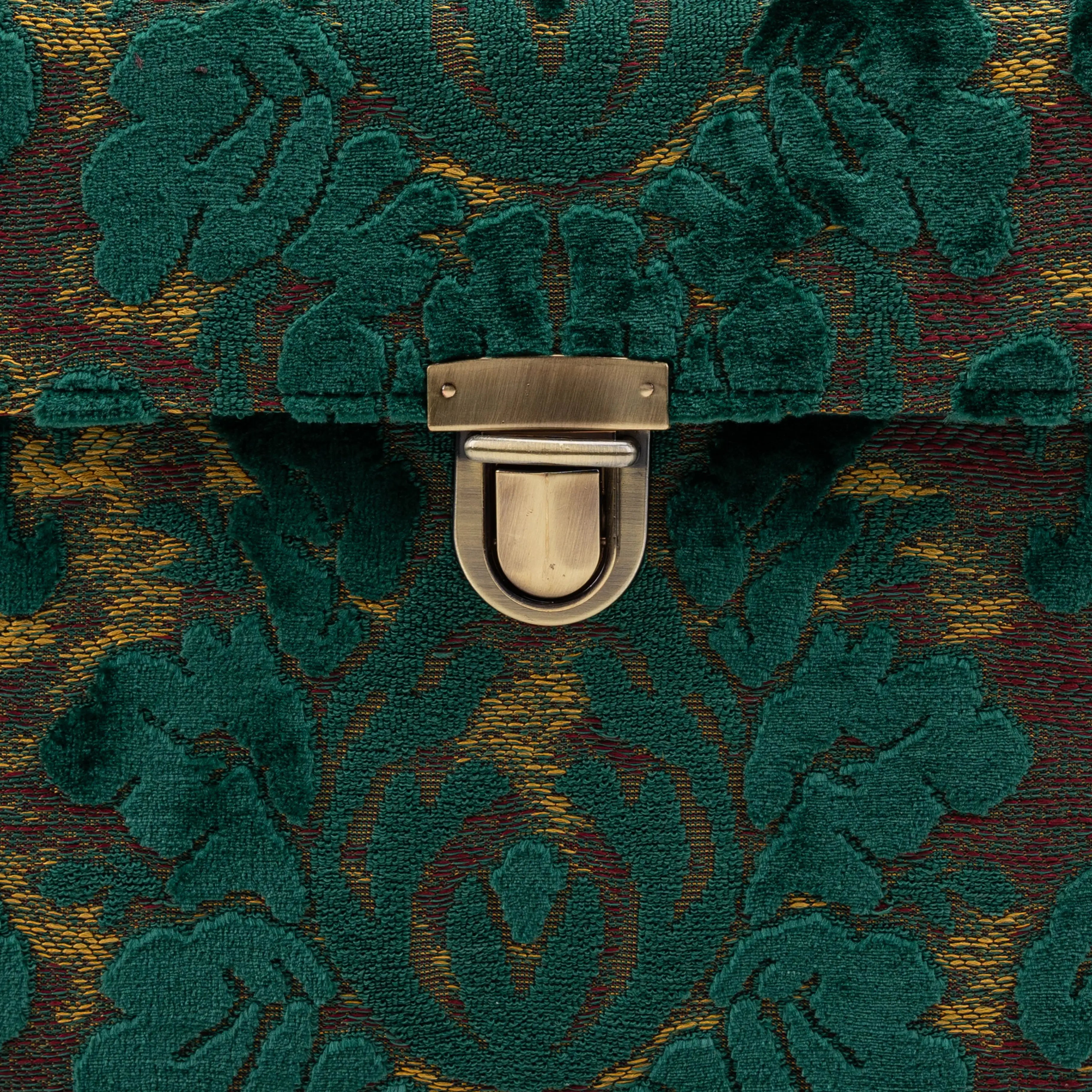 Burnout Velvet Jade Green Josephine Large Train Case of America tuck lock