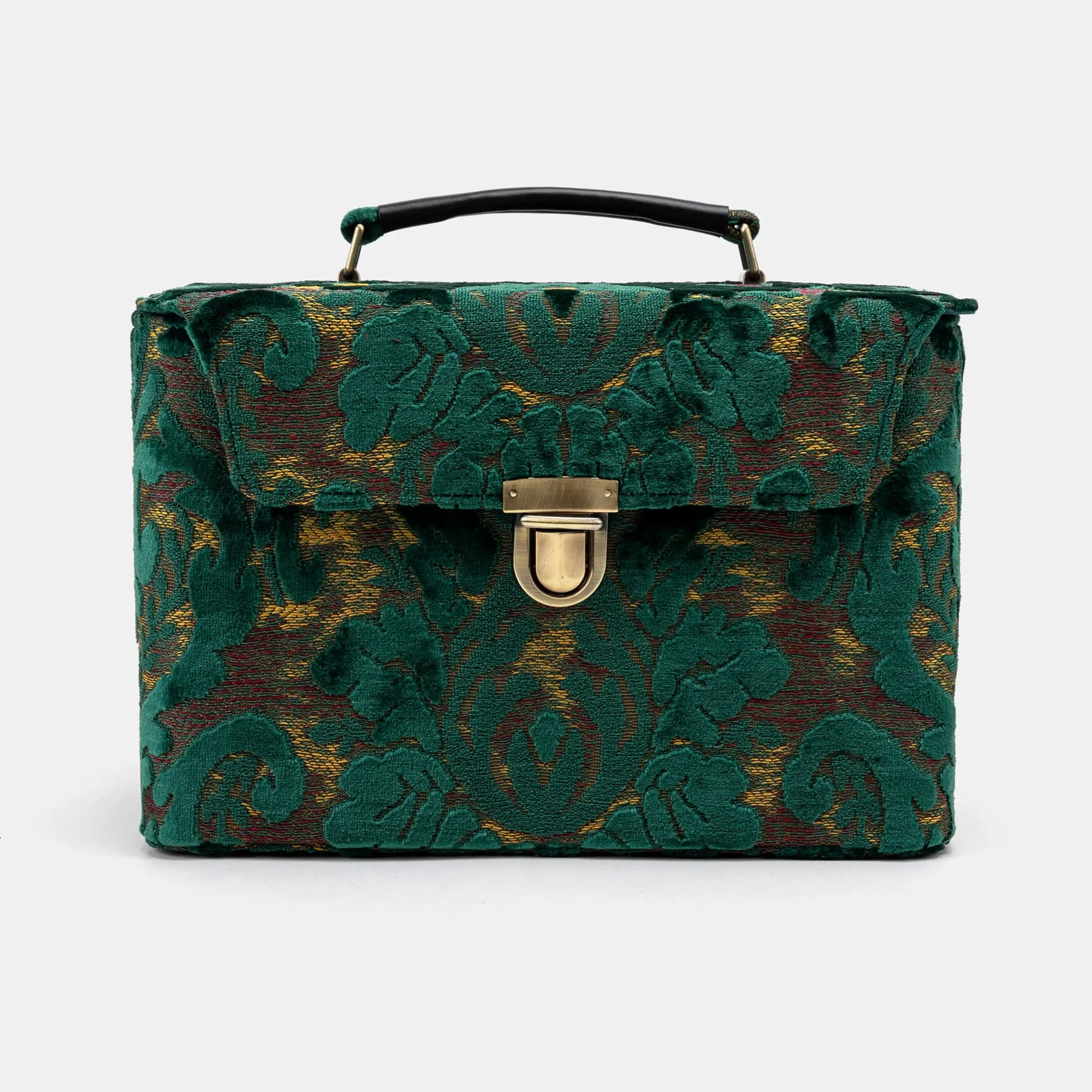 Burnout Velvet Jade Green Josephine Large Train Case main