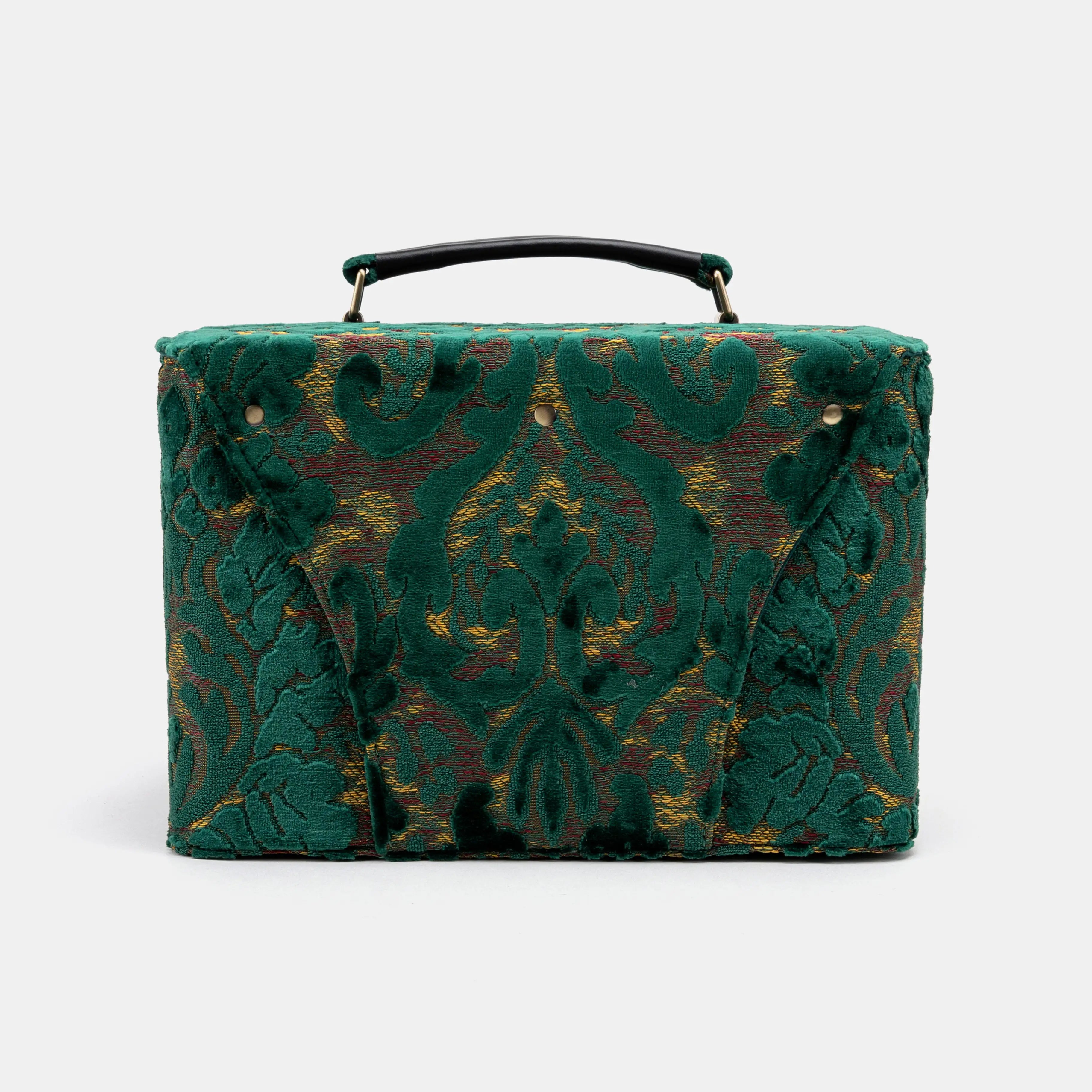 Burnout Velvet Jade Green Josephine Large Train Case of America back