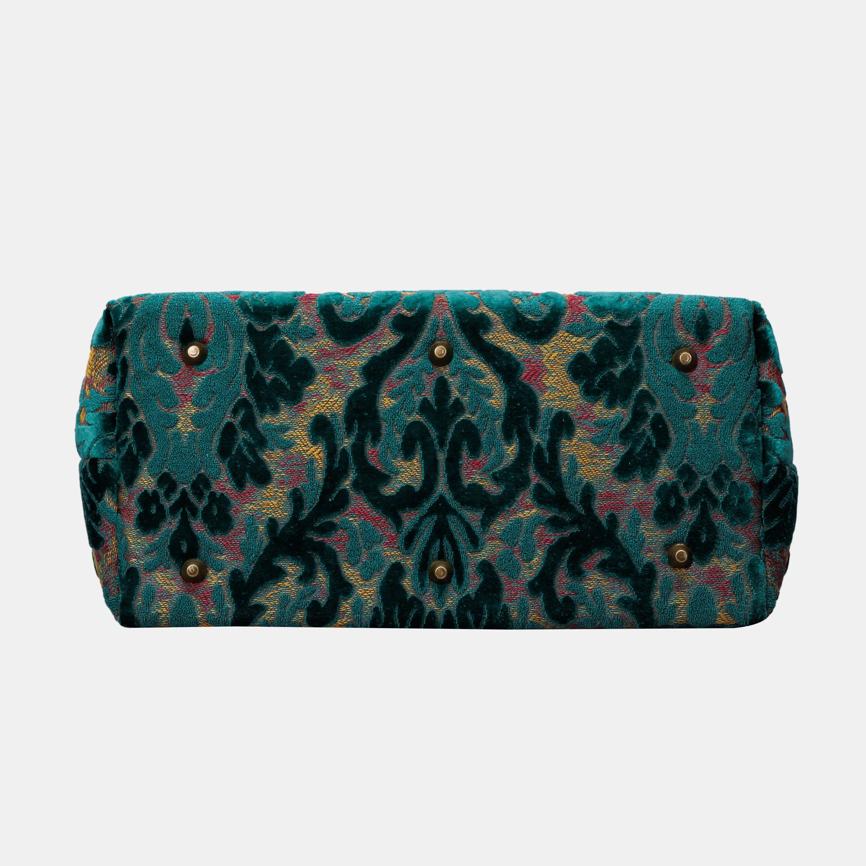 Burnout Velvet Jade Green Knitting Project Bag   of America bottom