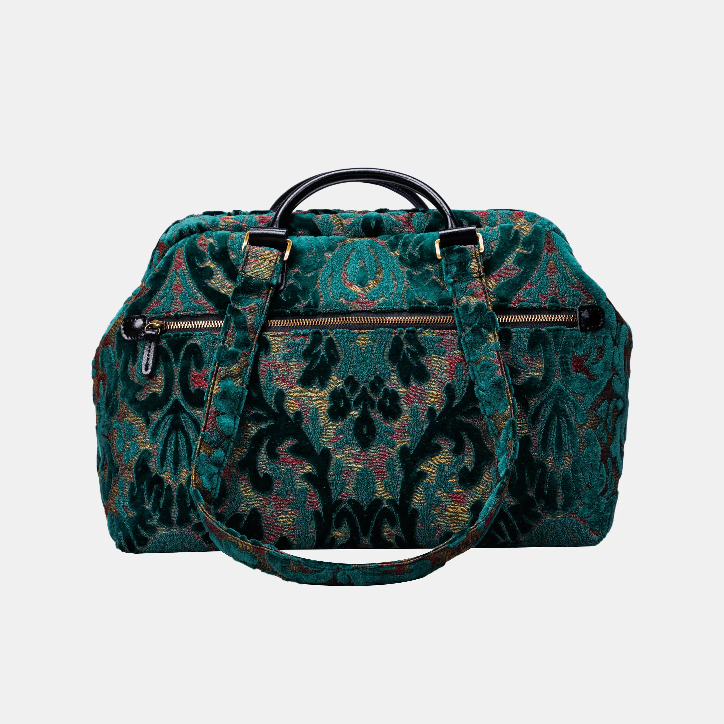 Burnout Velvet Jade Green Knitting Project Bag  of America back
