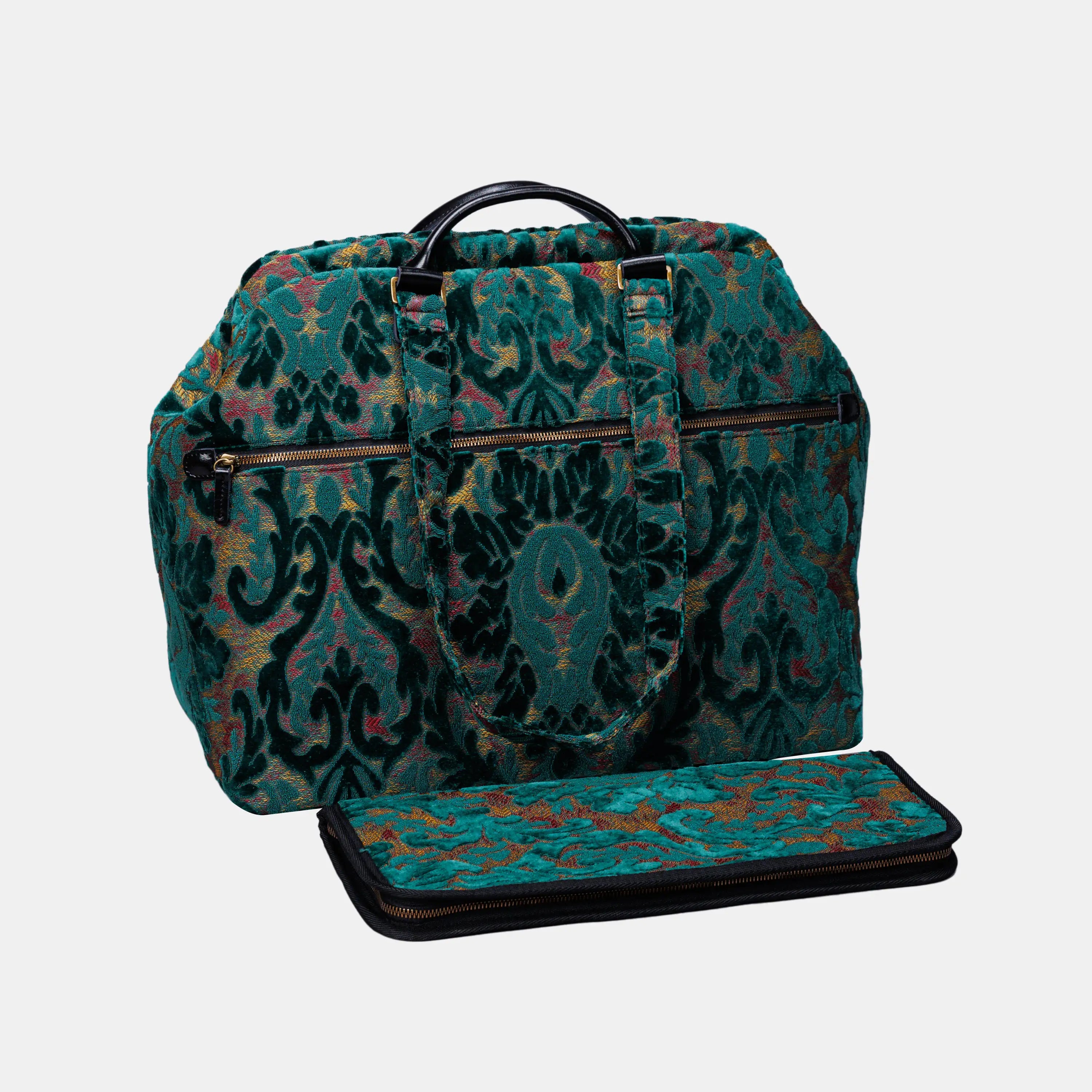 Burnout Velvet Jade Green Knitting Project Bag  of America-back side