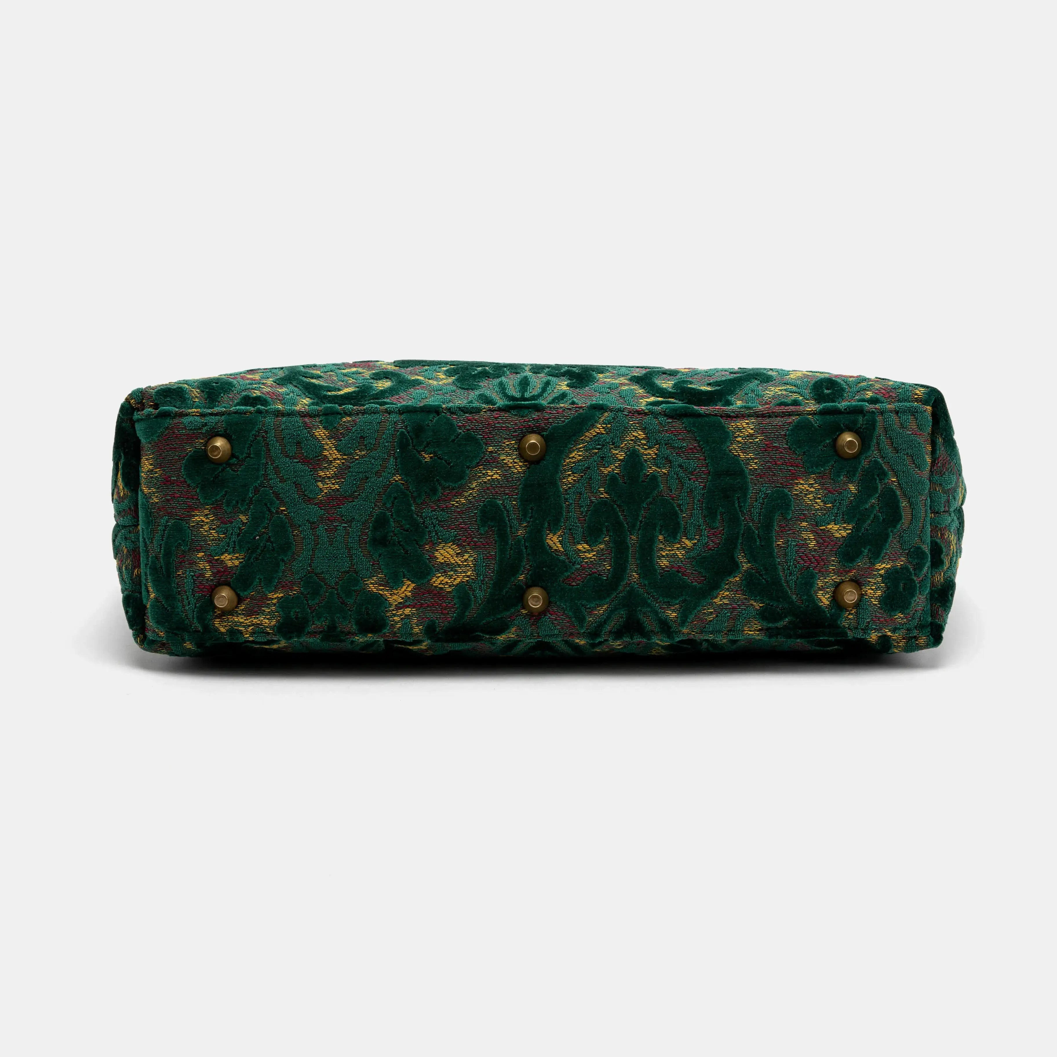 Burnout Velvet Jade Green Laptop Work Bag of America bottom