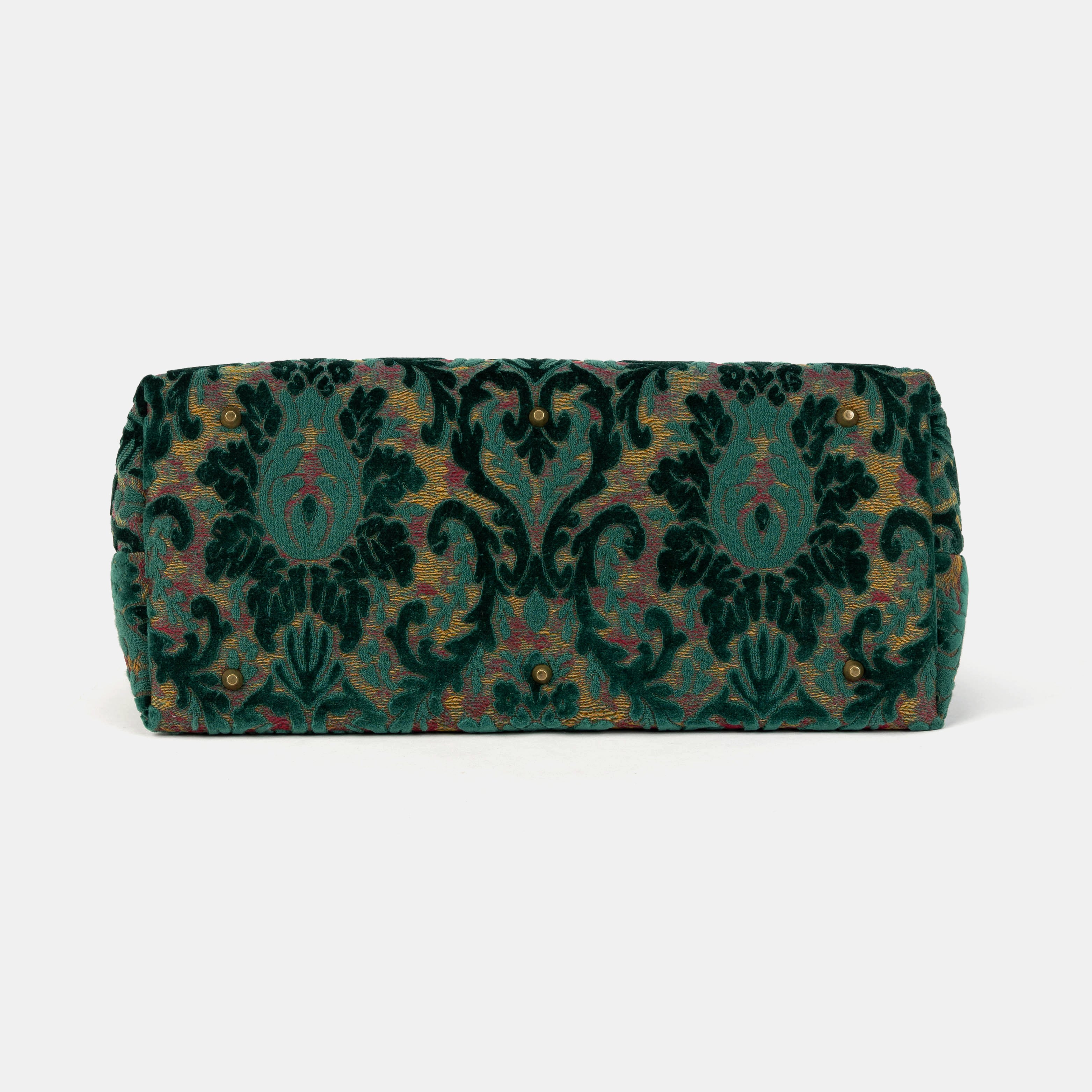 Burnout Velvet Jade Green Large Carpetbag  of America bottom