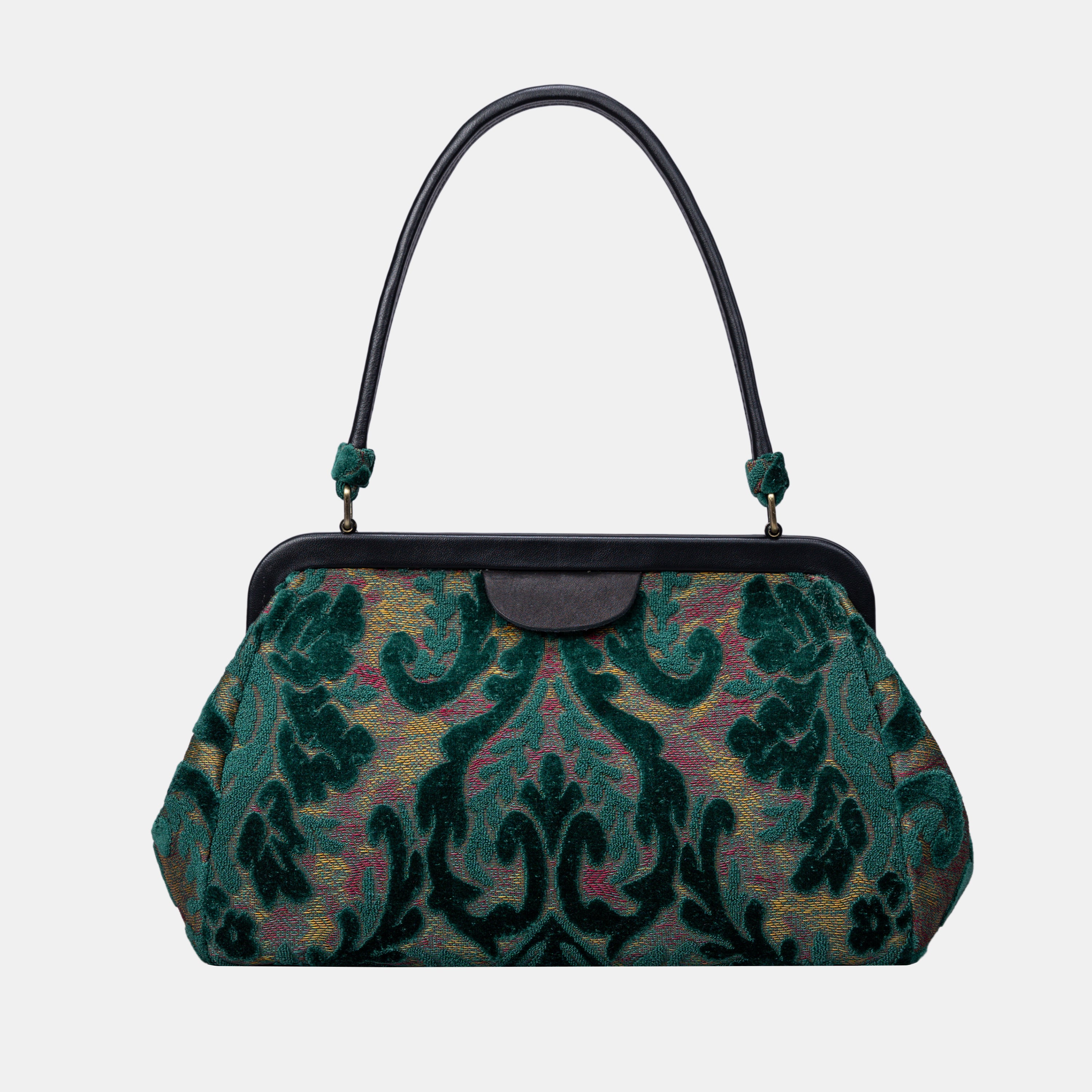 Burnout Velvet Jade Green Shoulder Bag back