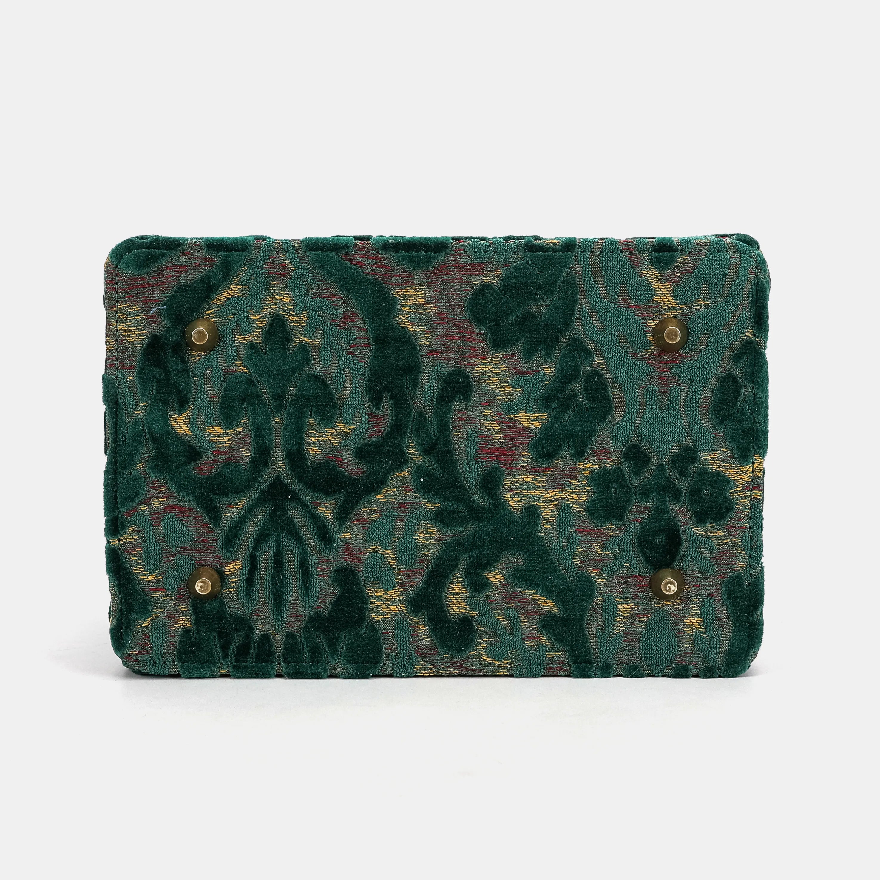 Burnout Velvet Jade Green Vivienne Carpet Purse Gladstone Bag America bottom
