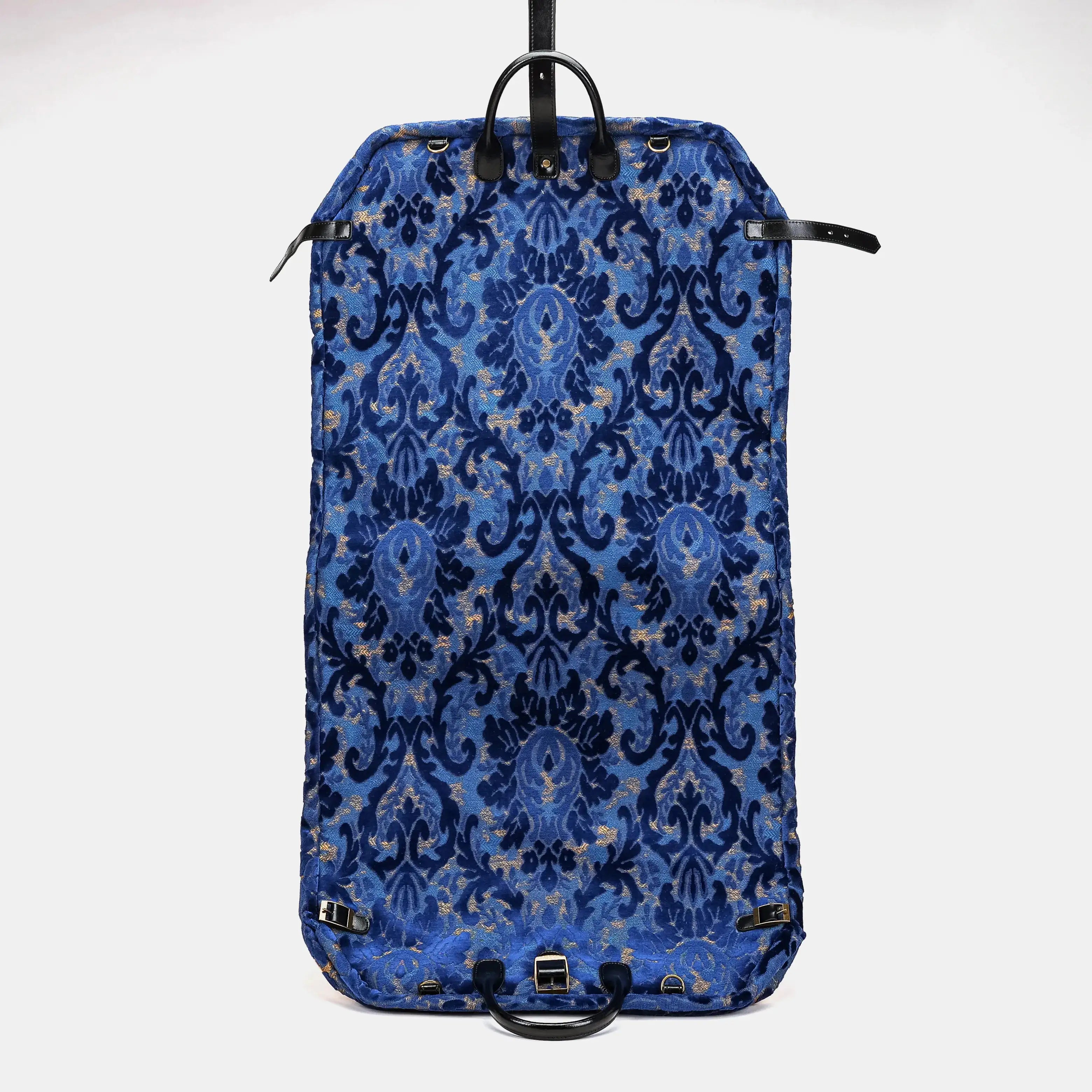 Burnout Velvet Navy Carpet Garment Bag Carpetbag of America back