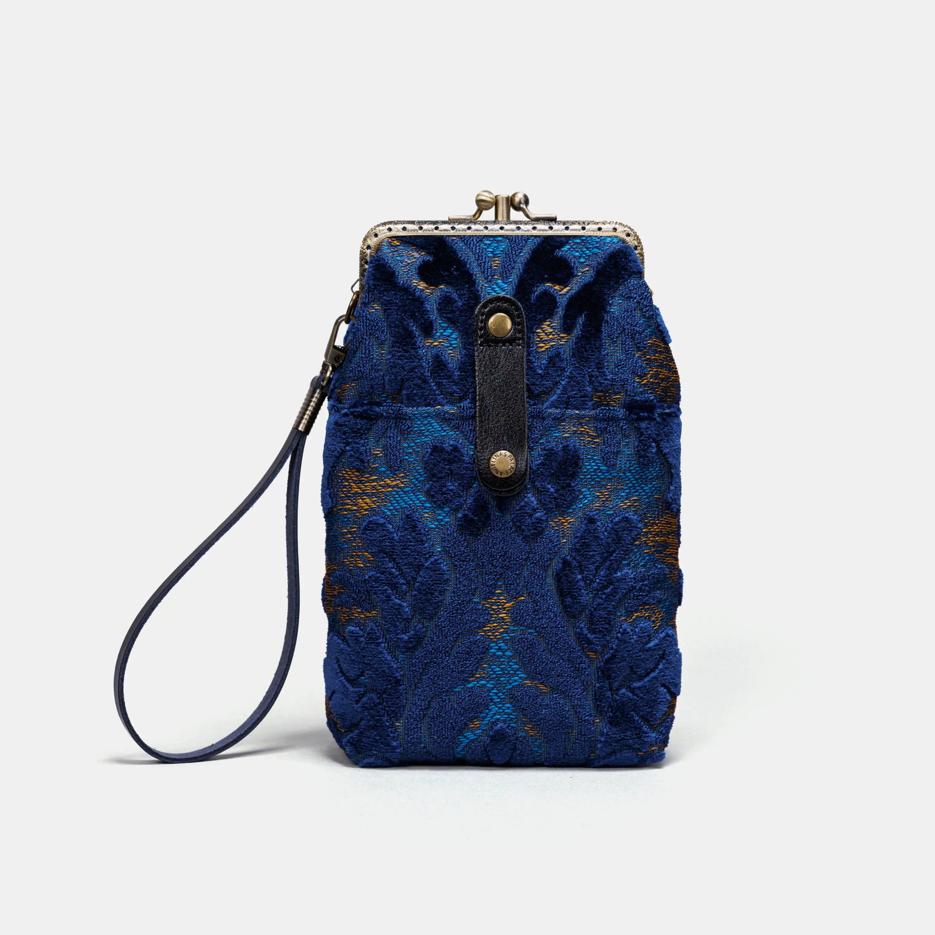 Burnout Velvet Navy Carpet Phone Case Carpetbag of America front