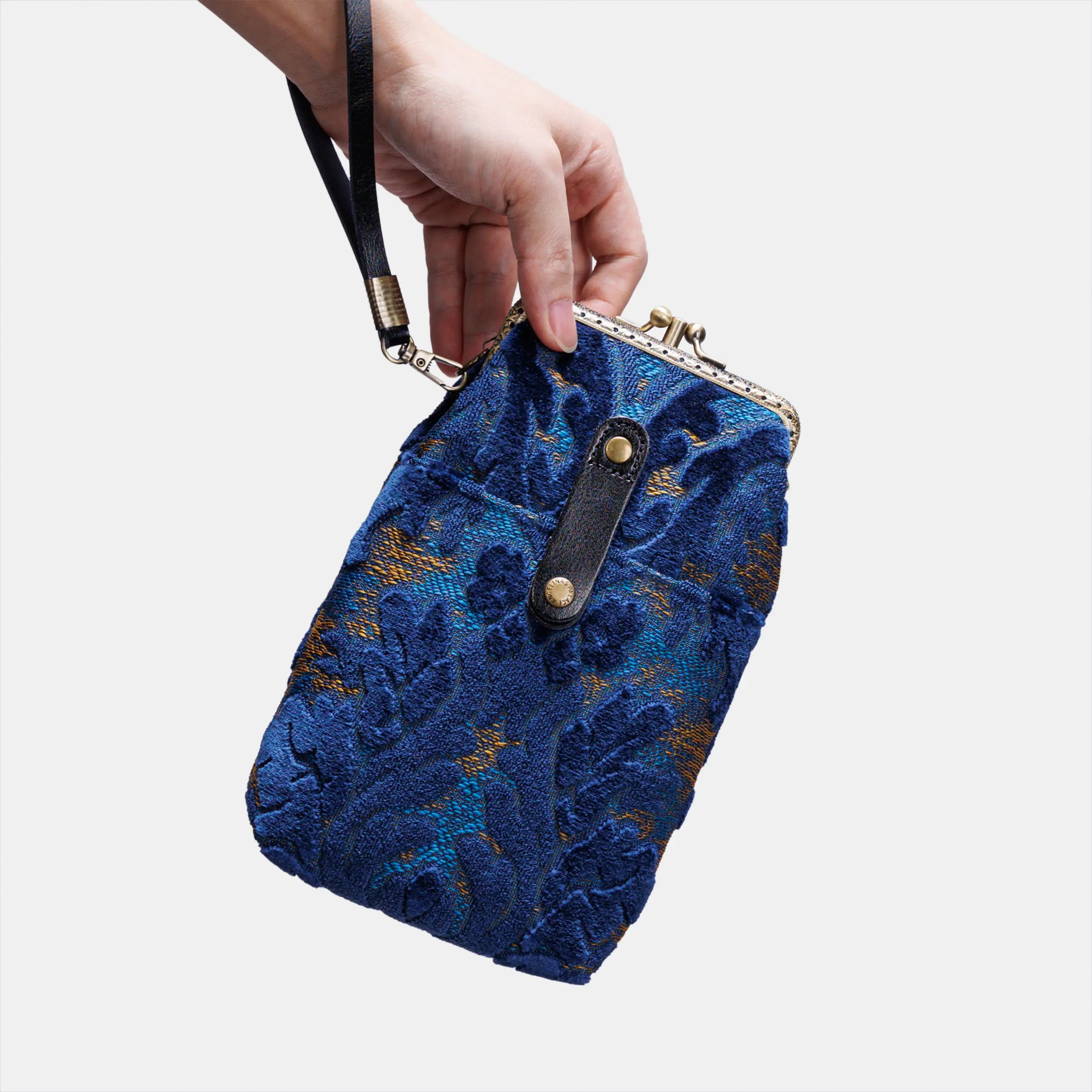 Burnout Velvet Navy Carpet Phone Case Carpetbag of America main