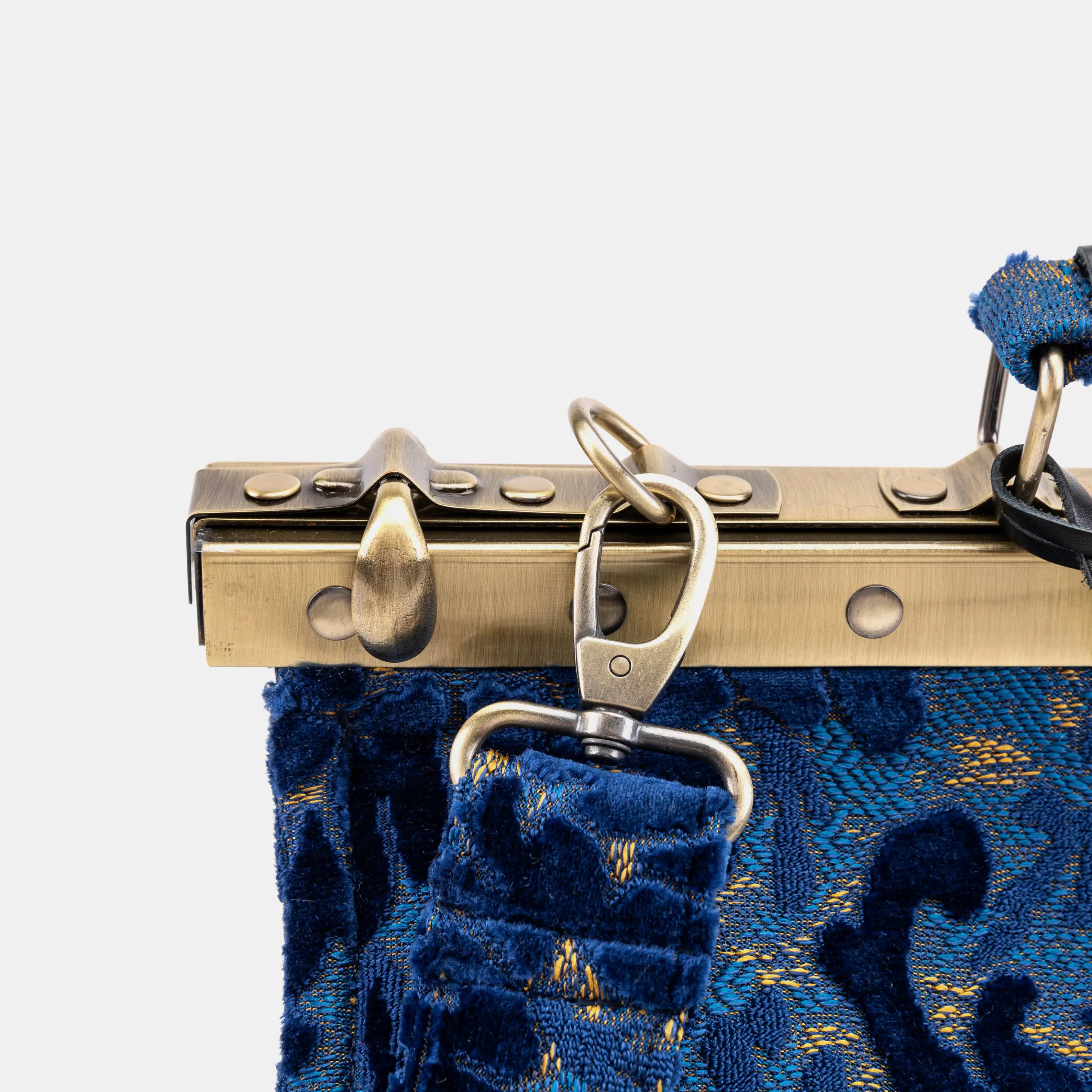 Burnout Velvet Navy Celine Carpet Gladstone Bag of America  clasp
