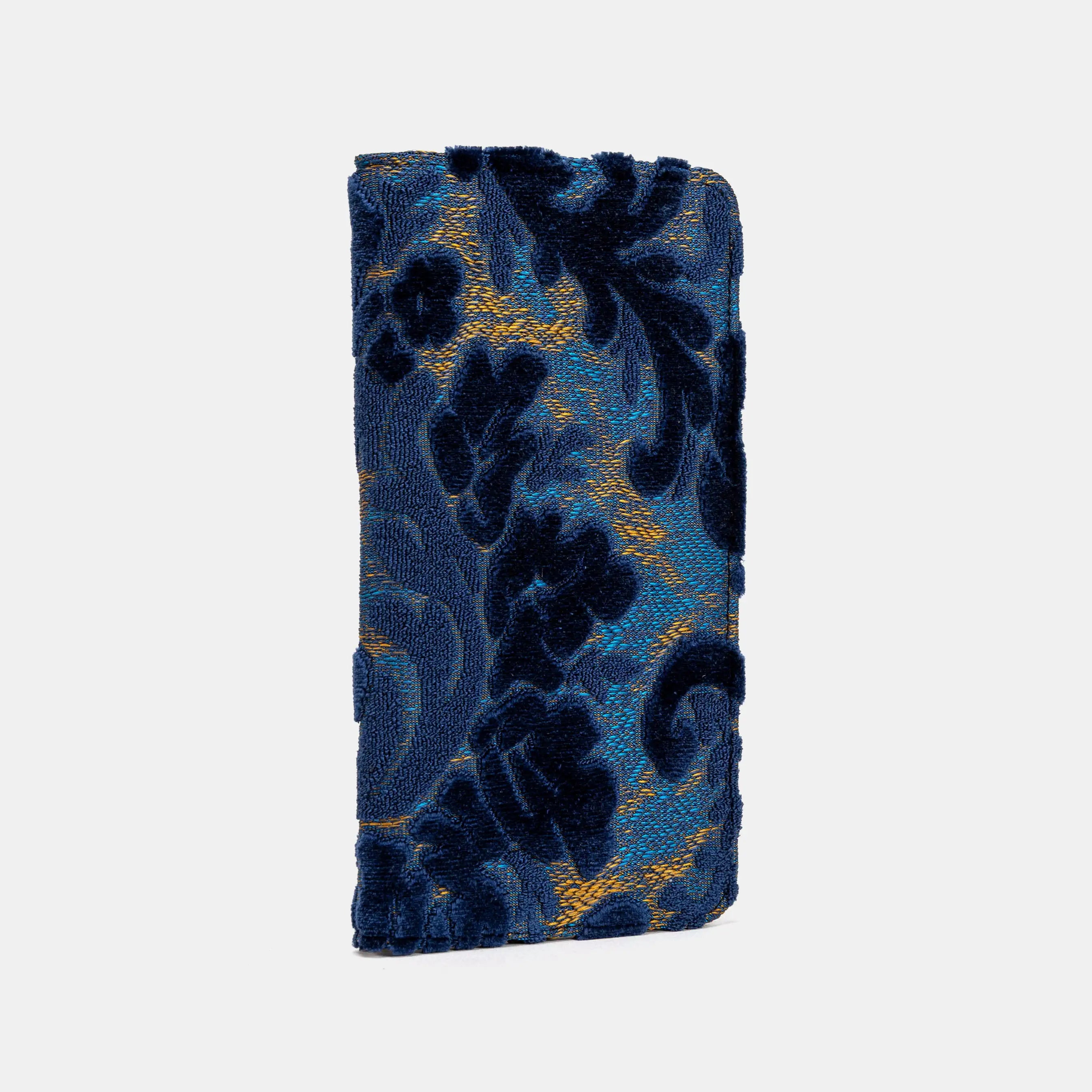 Burnout Velvet Navy Checkbook Cover of America side