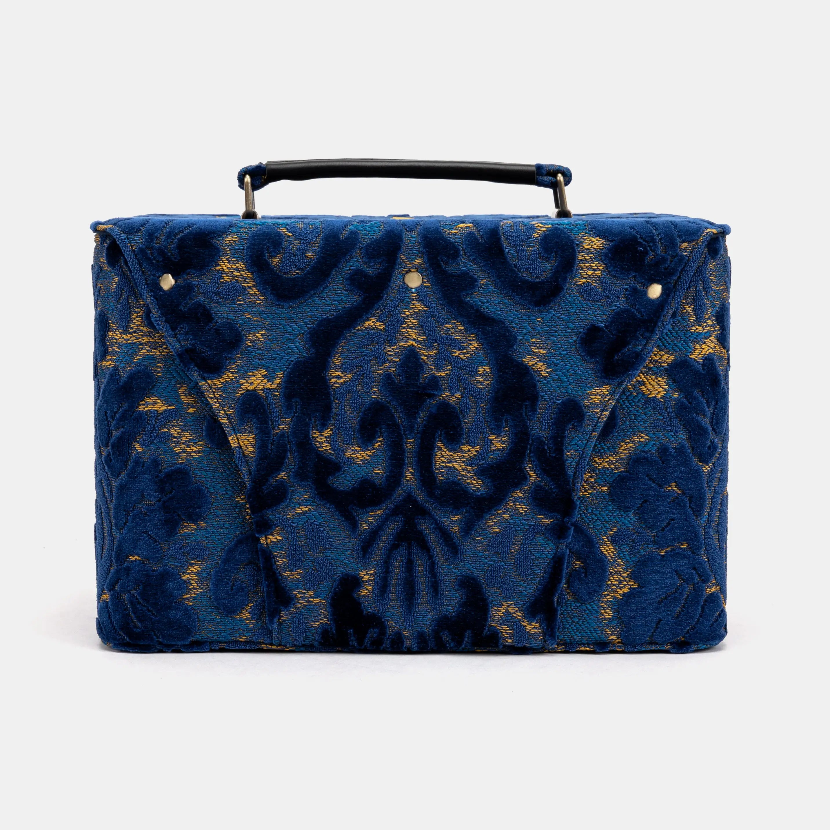 Burnout Velvet Navy Josephine Large Train Case back