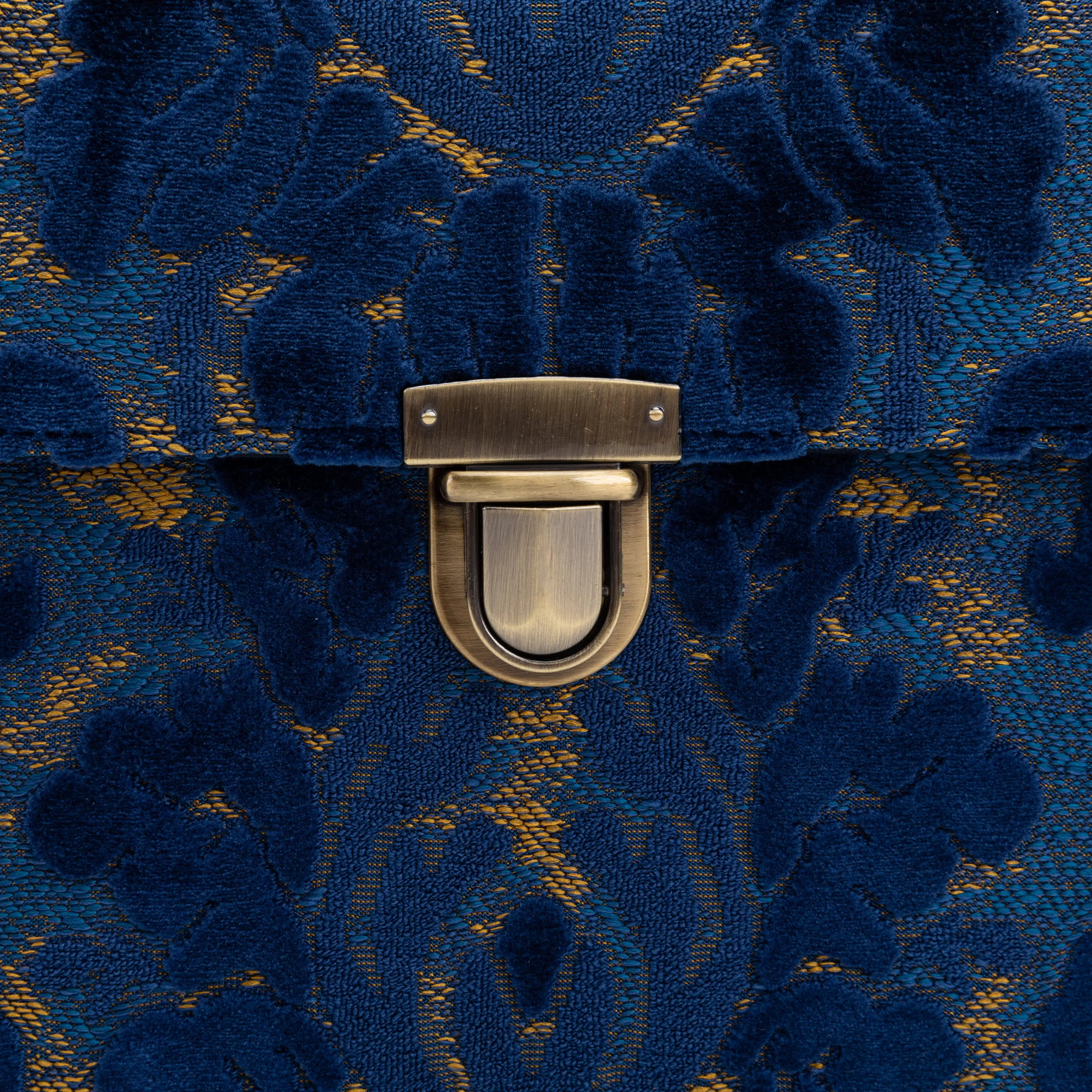 Burnout Velvet Navy Josephine Large Train Case part