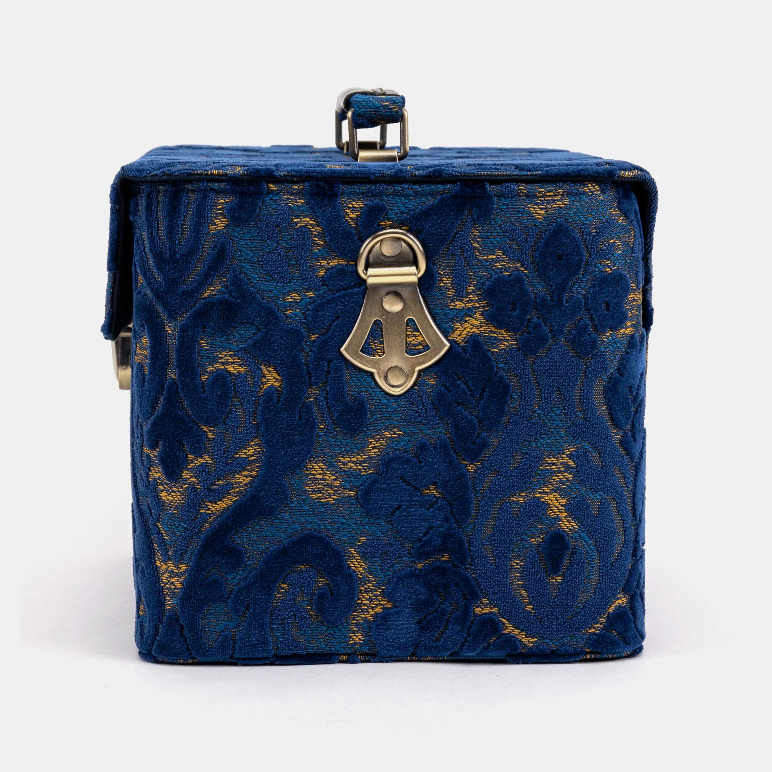 Burnout Velvet Navy Josephine Large Train Case side