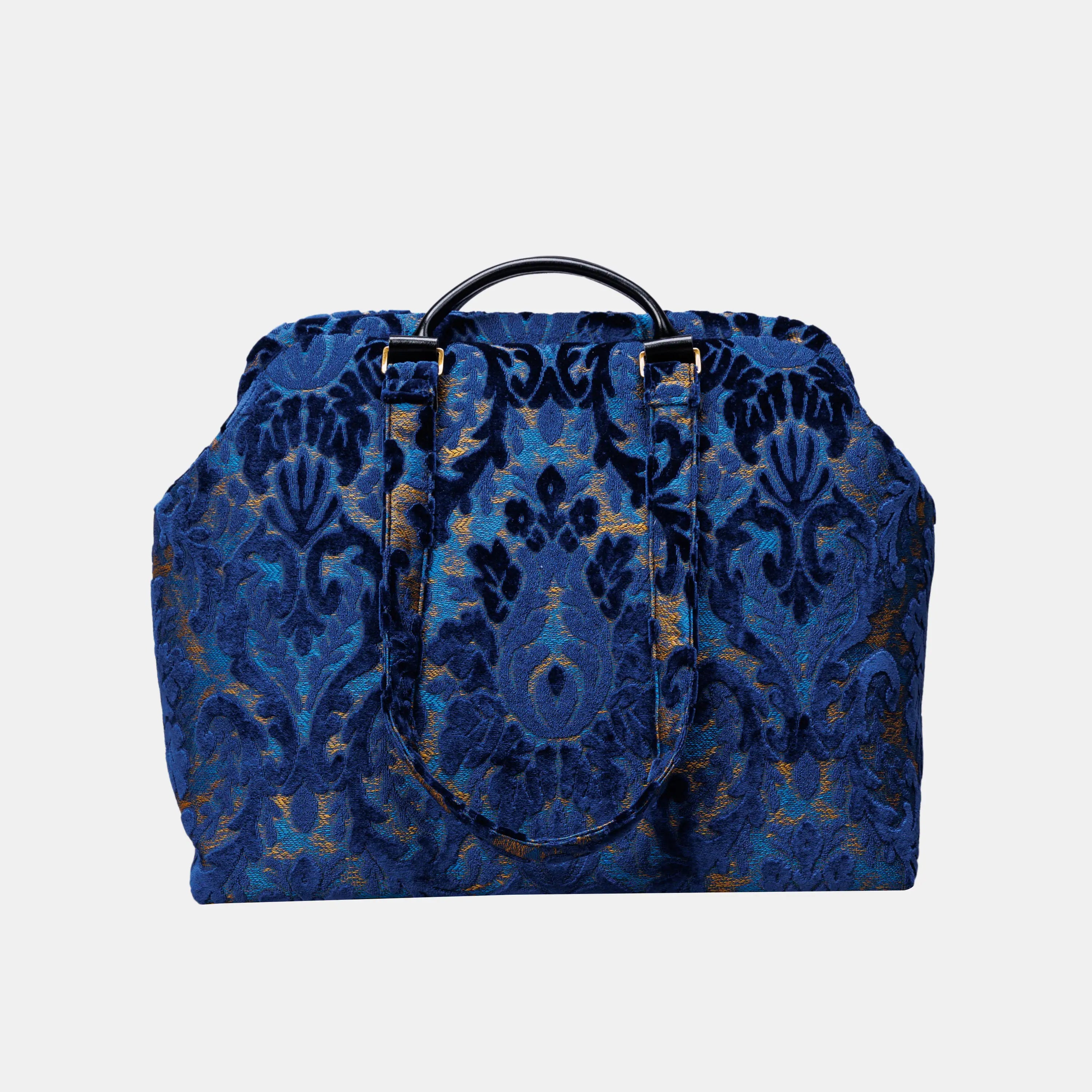 Burnout Velvet Navy Knitting Project Bag   of America main