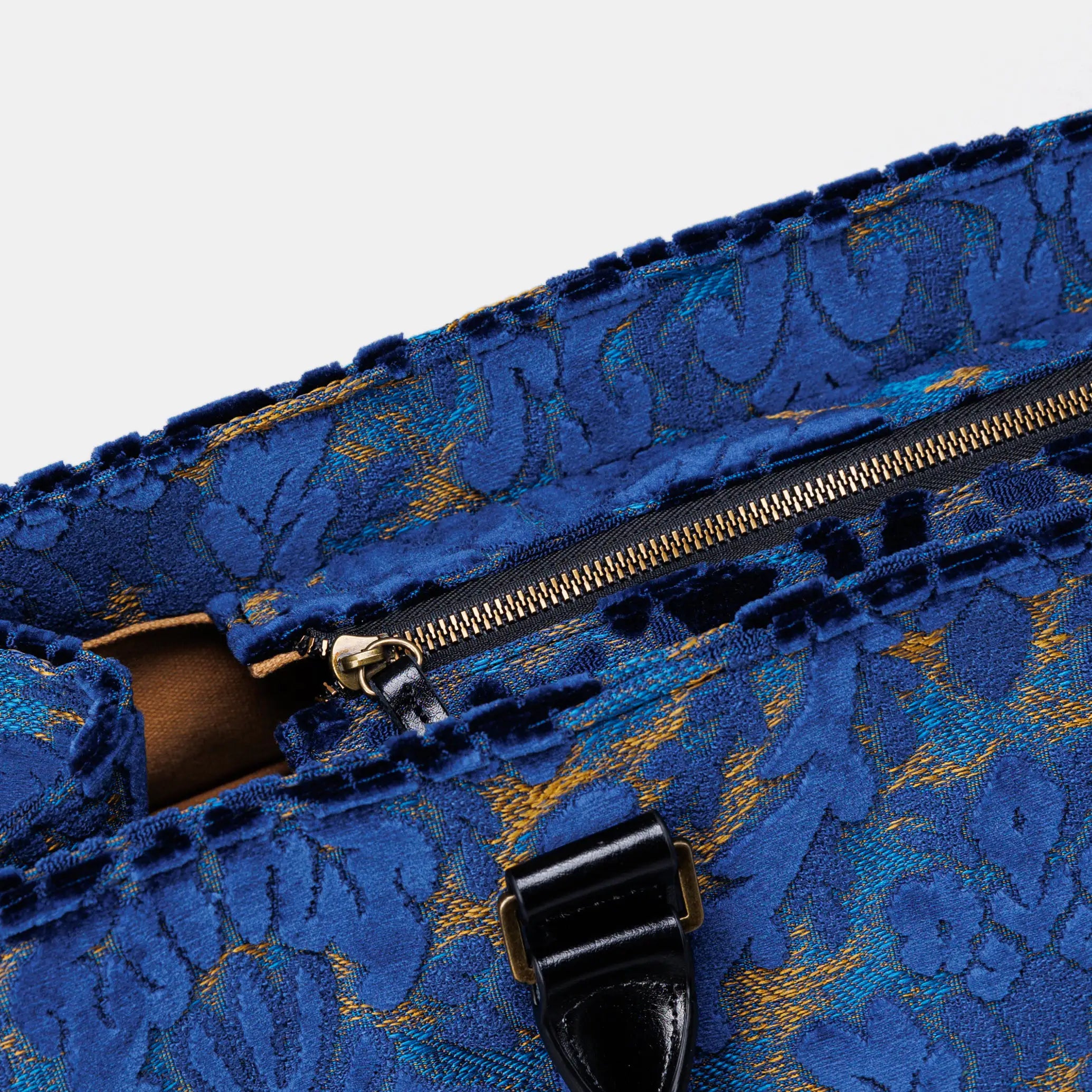 Burnout Velvet Navy Laptop Work Tote  of America zipper