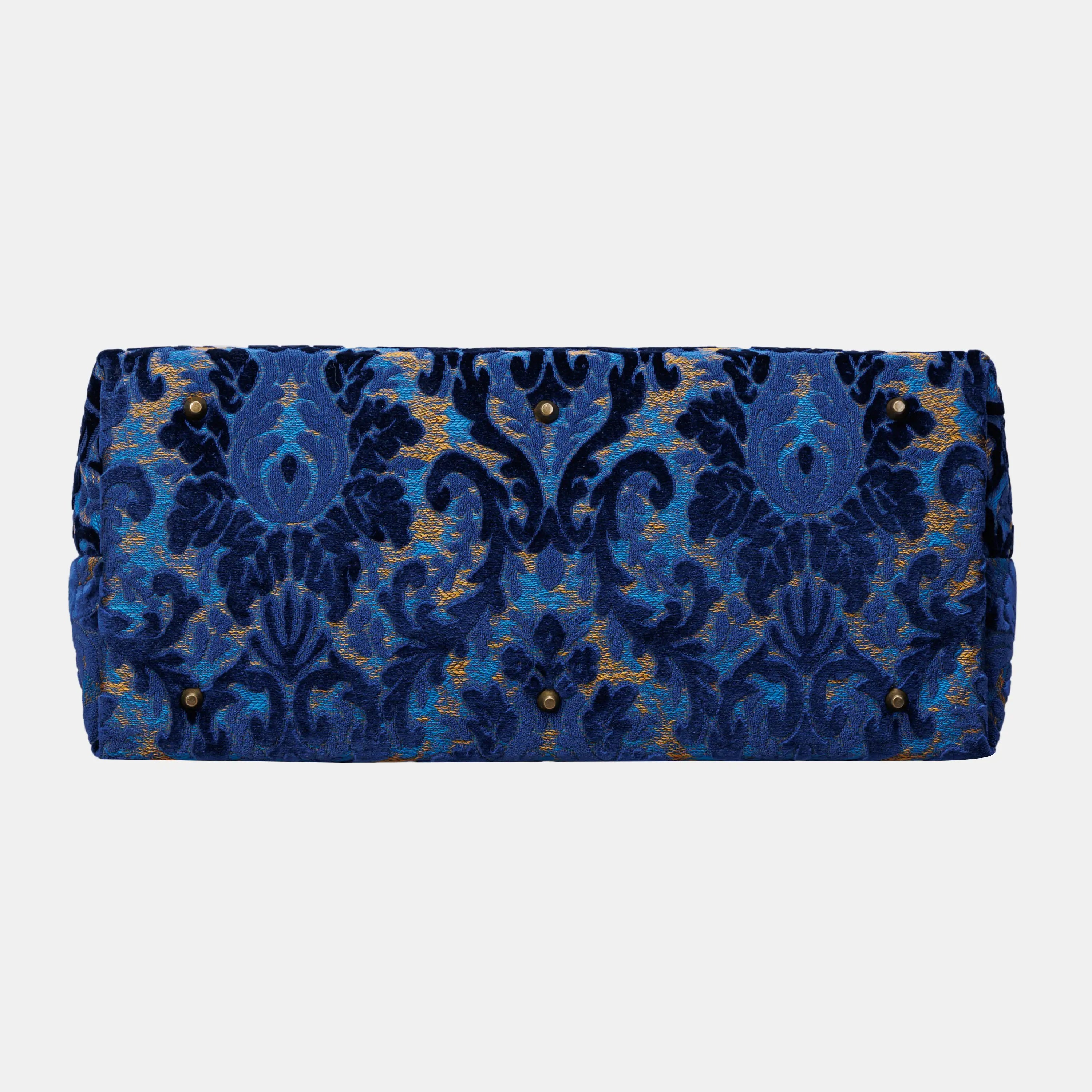 Burnout Velvet Navy Large Carpetbag   of America bottom