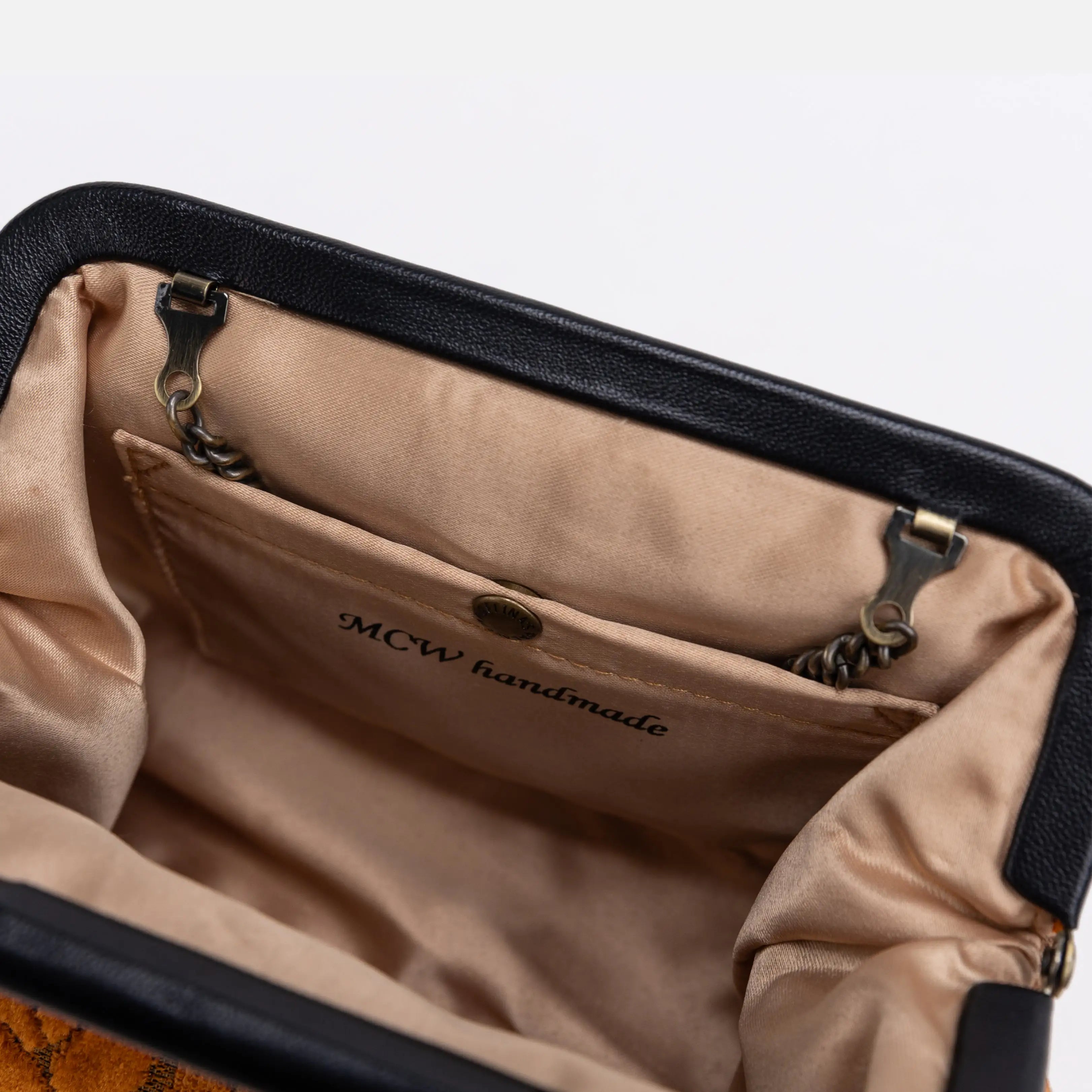 Burnout Velvet Orange Alma Evening Clutch Bag  logo